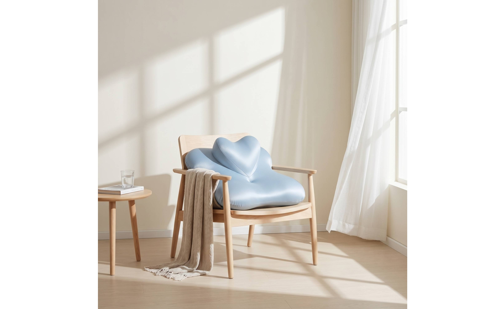 Bauchschläferkissen ergonomisch Kissen in Herzform kühlend für Bett, Sofa
