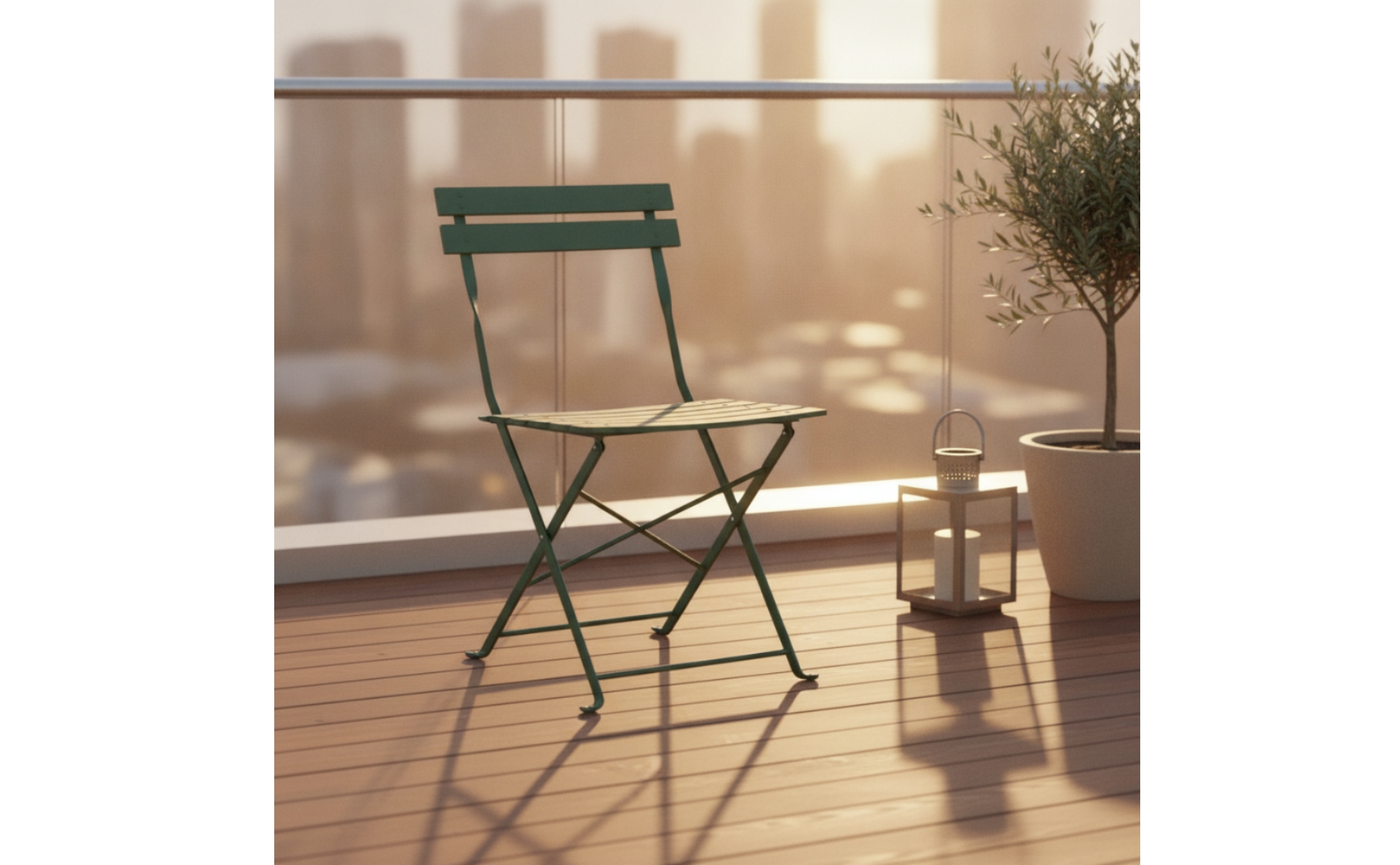 Folding Cafe Chair Foldable Cafe Chair Space-Saving for Balcony, Garden