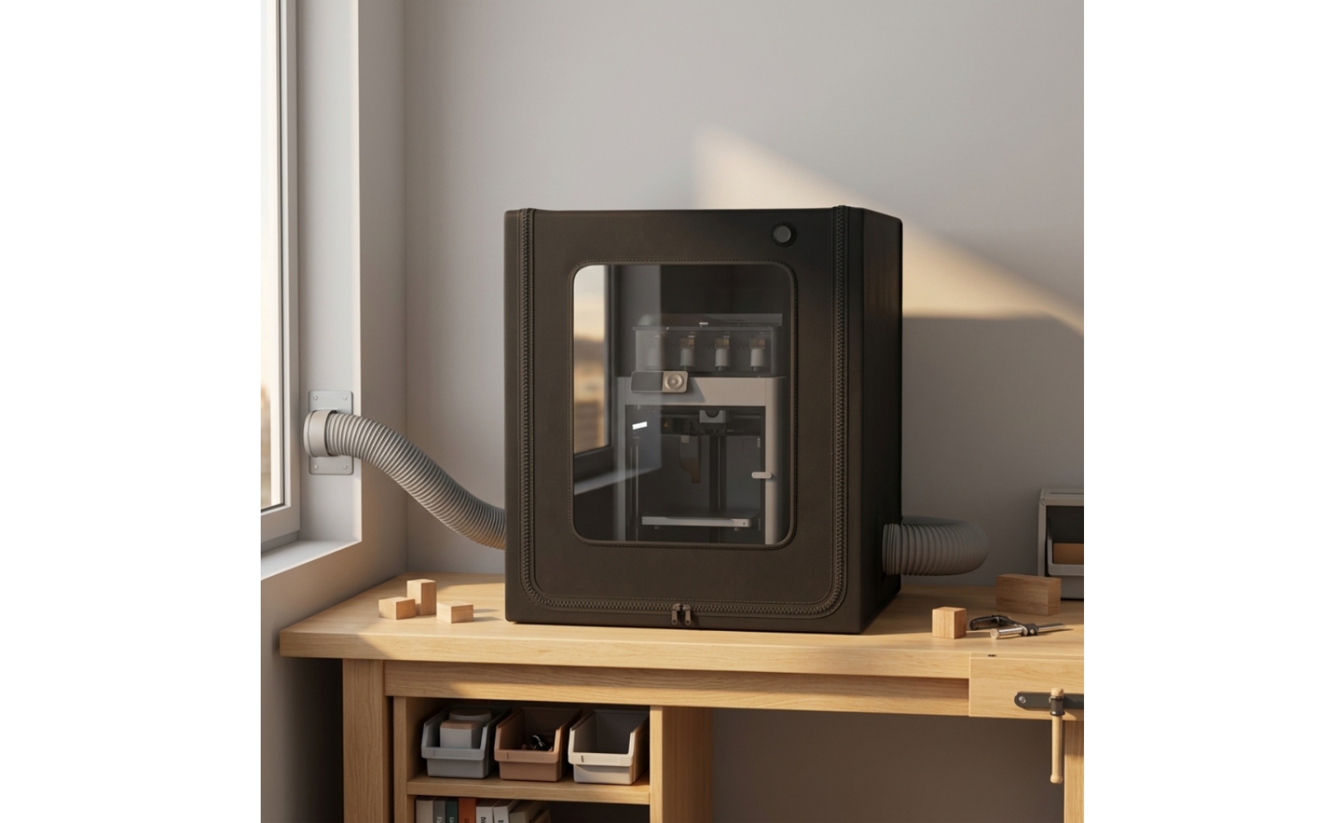 Printer Cover with Window Ventilated Safeguard Machine Enclosure for Hobbyists