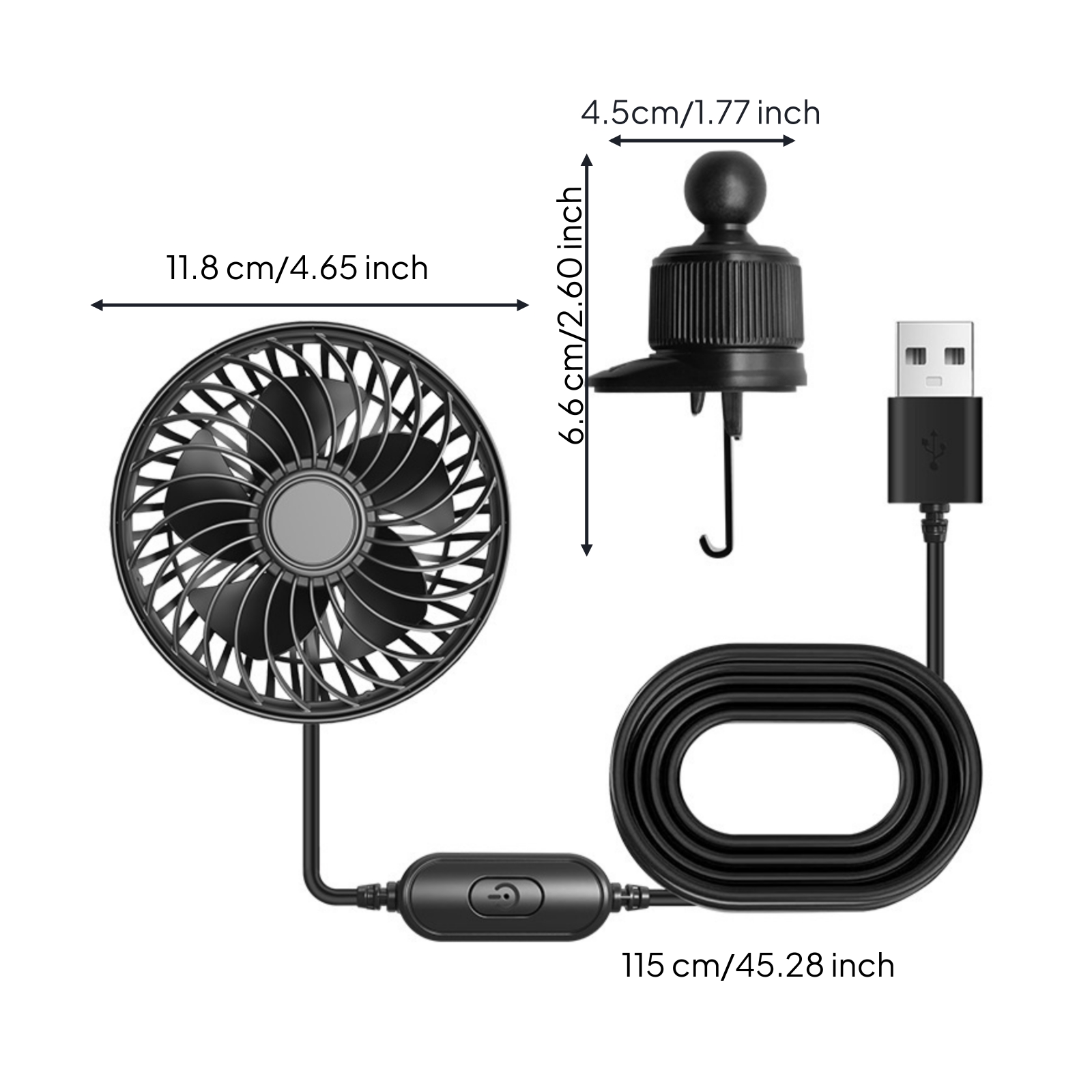 Car Air Vent Fan Compact Dashboard Vent Fan Quiet for Drivers