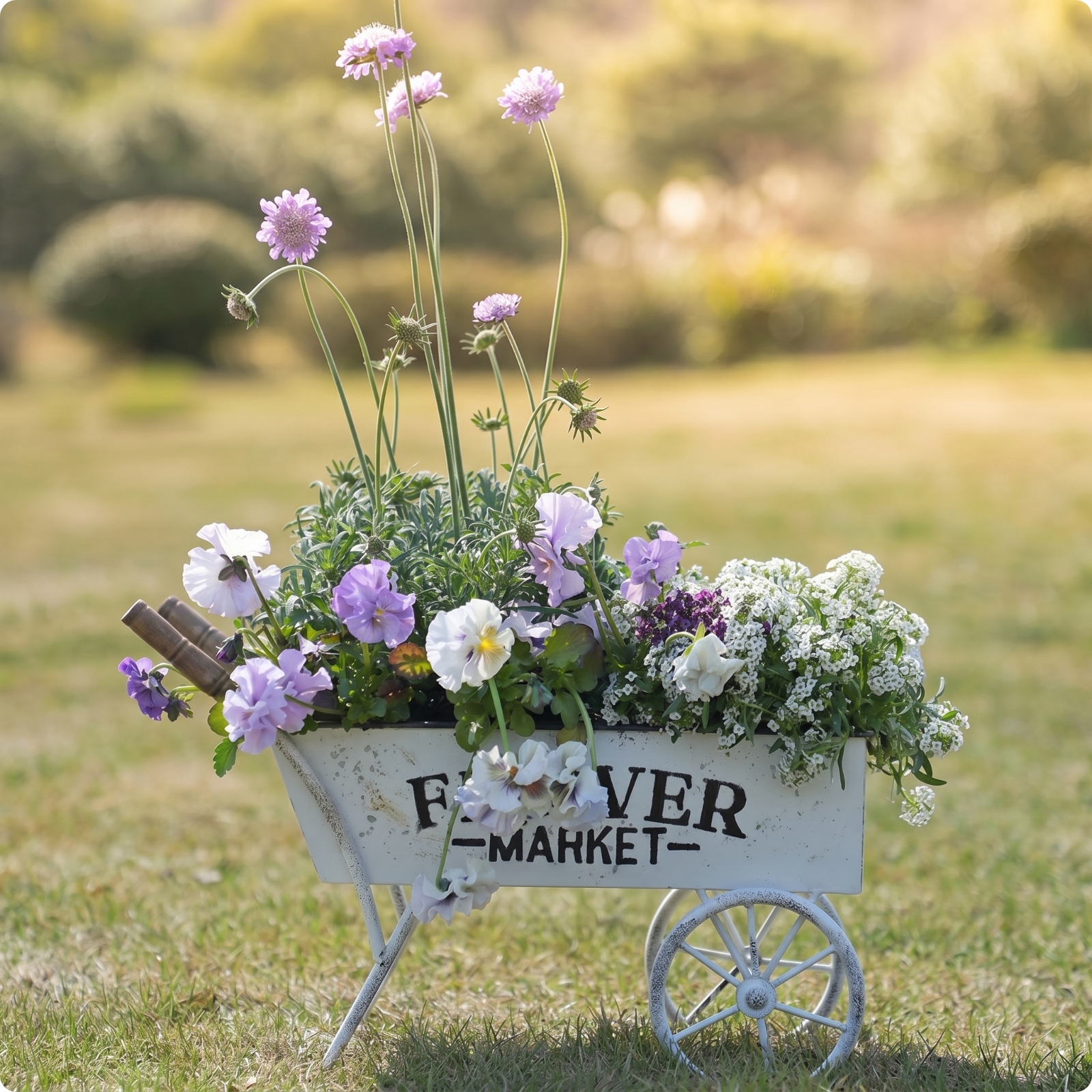Wheelbarrow Planter Rustic Plant Container Long-Lasting for Patio, Porch
