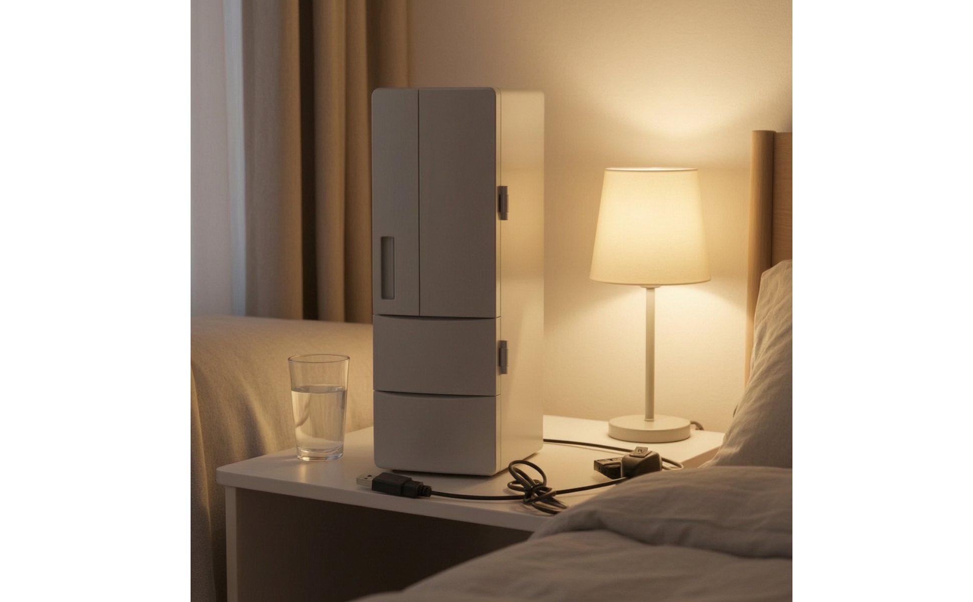 USB Mini Fridge Cooling and Heating Mini Fridge with LED Lights for Dorm Room