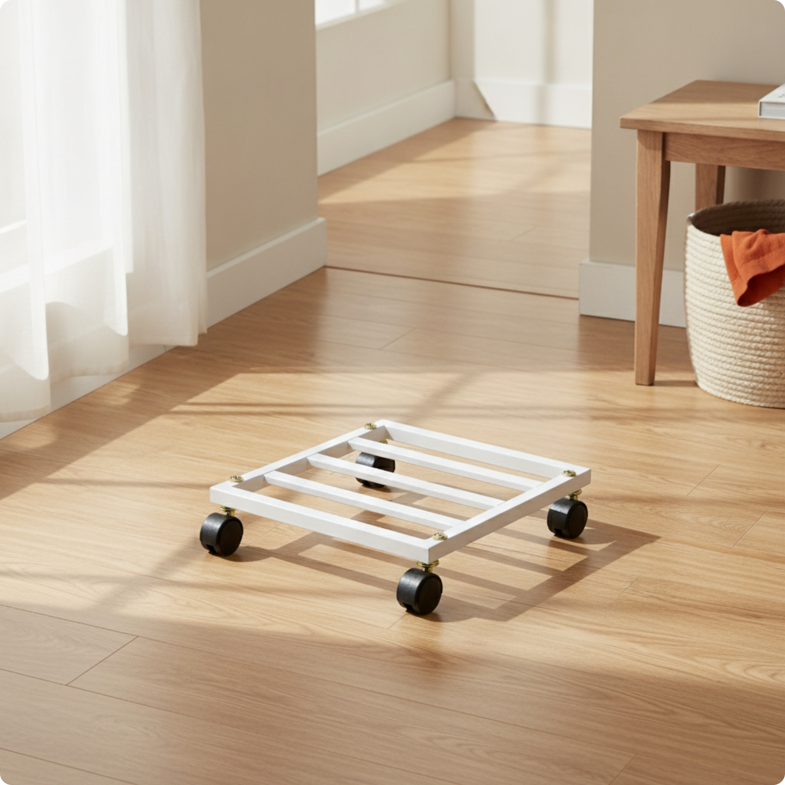 Blumenroller mit Feststellbremse Metallisch Pflanzenroller mit Bremse für