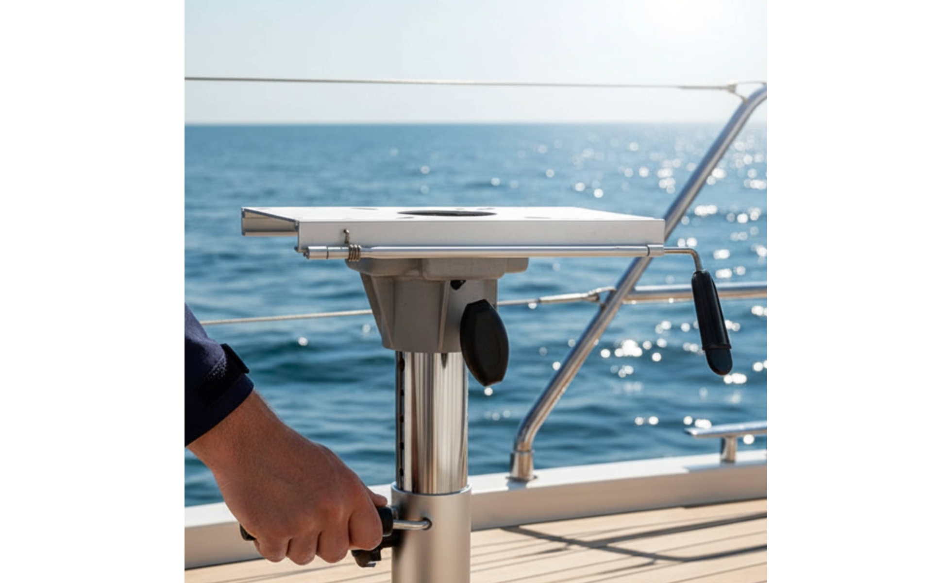Bootssitzfuß mit Höhenverstellung manuell Sitzhalterung mit Handkurbel für Yacht
