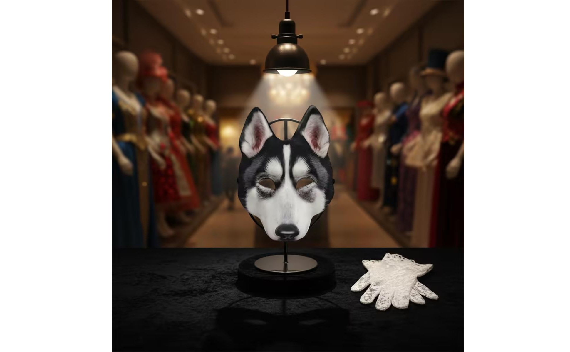 Husky Mask Realistic Dog Mask Vivid for Halloween, Costume Parties, Adults, Kids