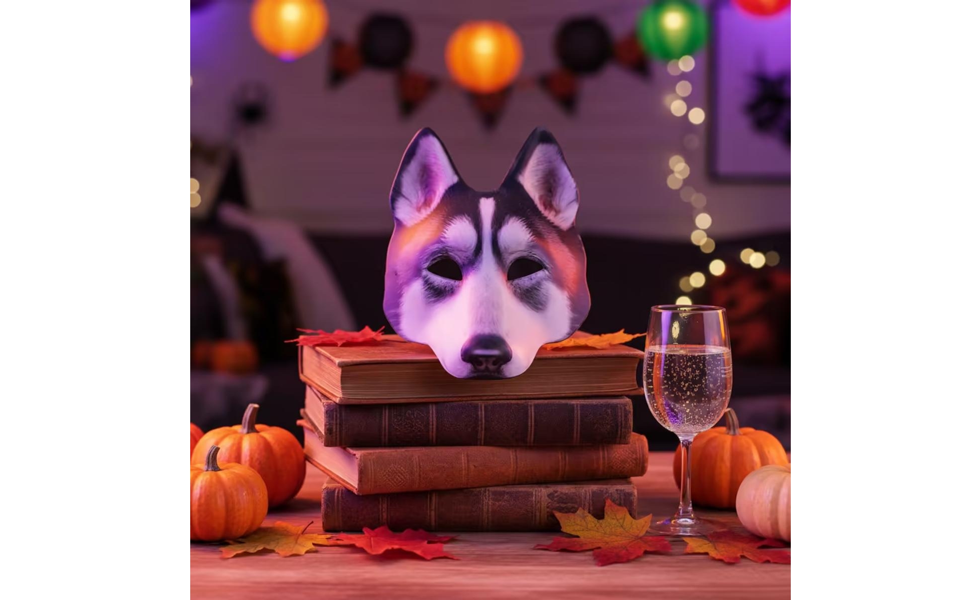 Husky Mask Realistic Dog Mask Vivid for Halloween, Costume Parties, Adults, Kids