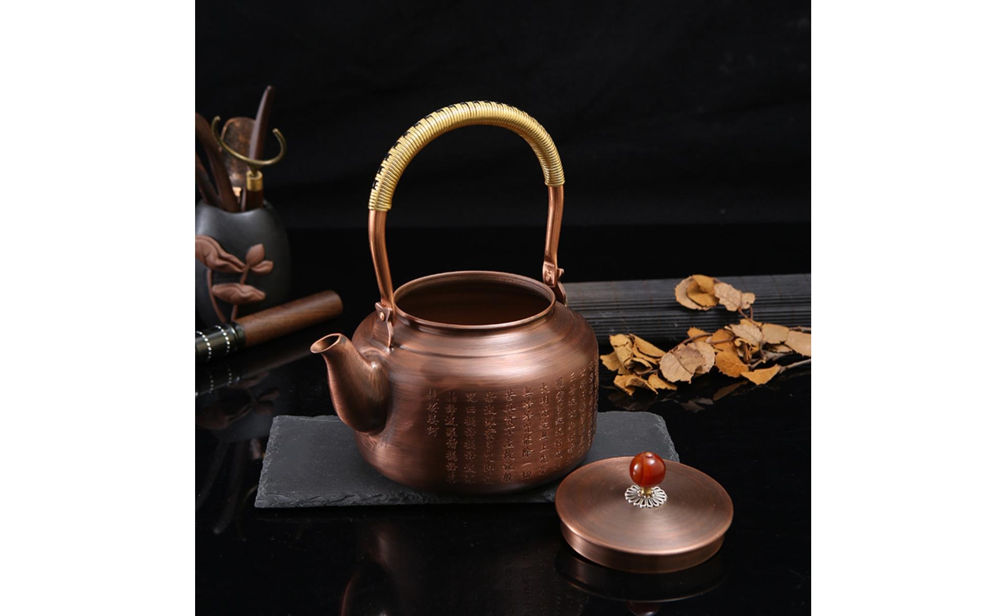 Teekanne mit umwickeltem Griff Chinesisch Teekanne mit Griffwicklung Asiatisch