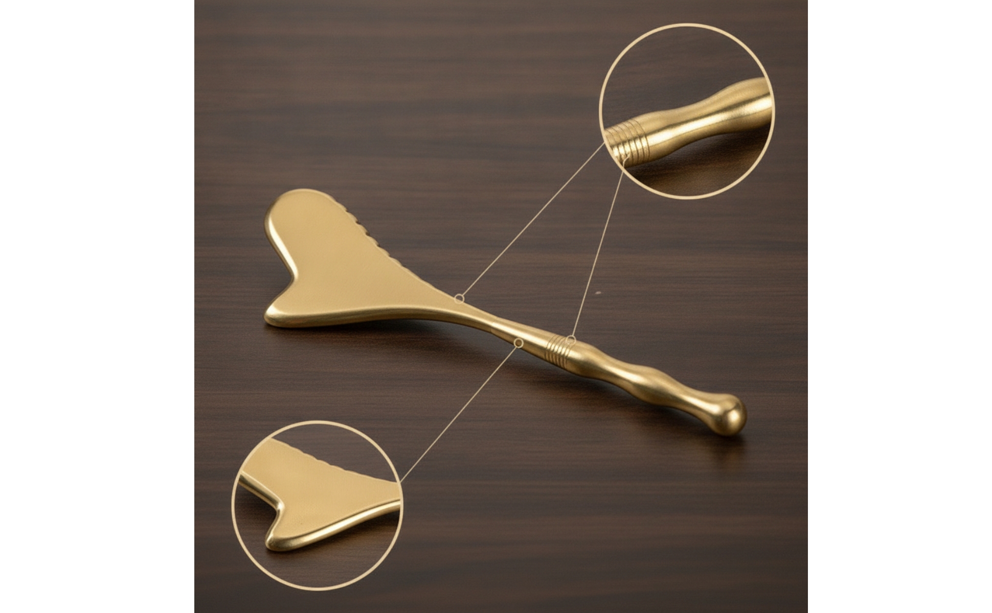 Gua Sha Massage Stick Brass Gua Sha Stick with Acupoint Chart Metal-Like