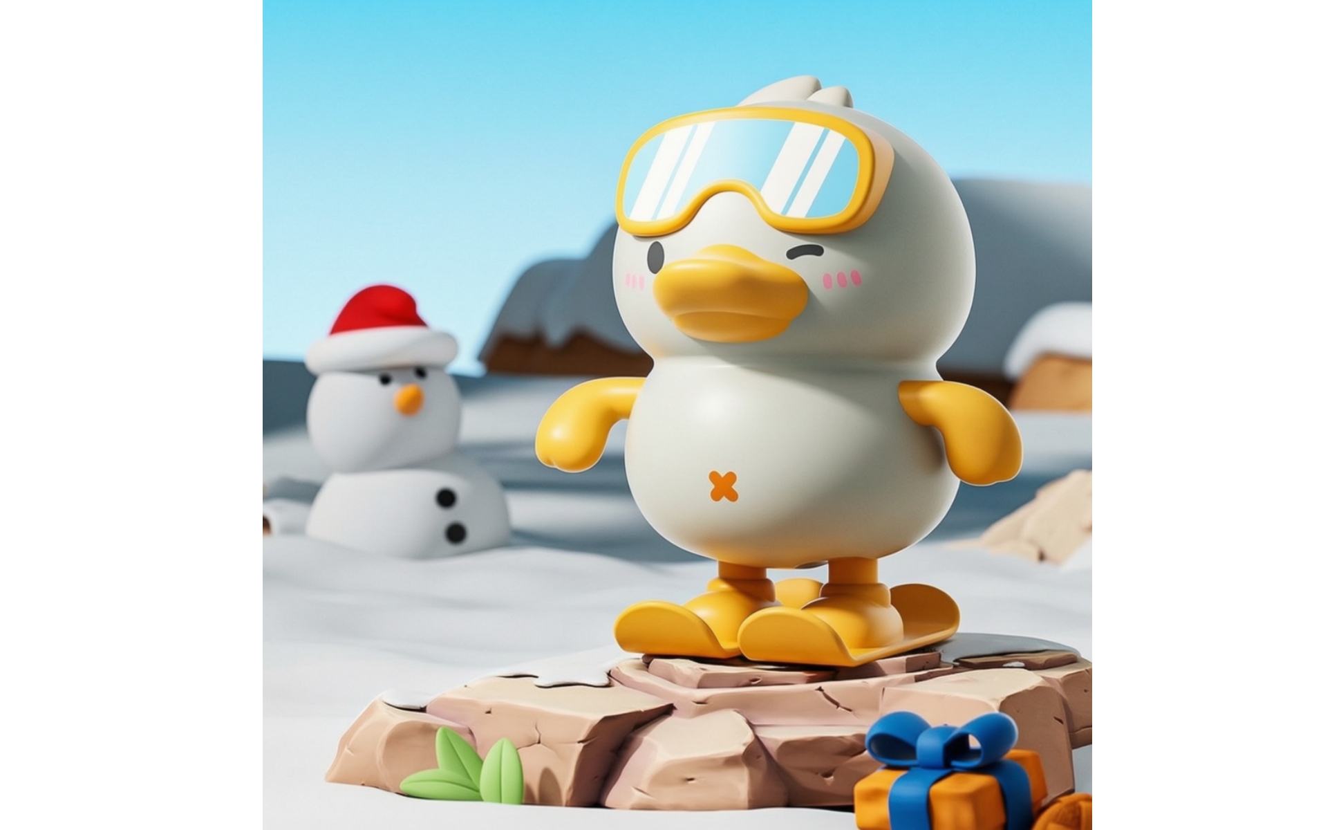 Duck Toy with Goggles Wind-up Duck Toy Wobbling for Bath Time, Kids, Toddlers