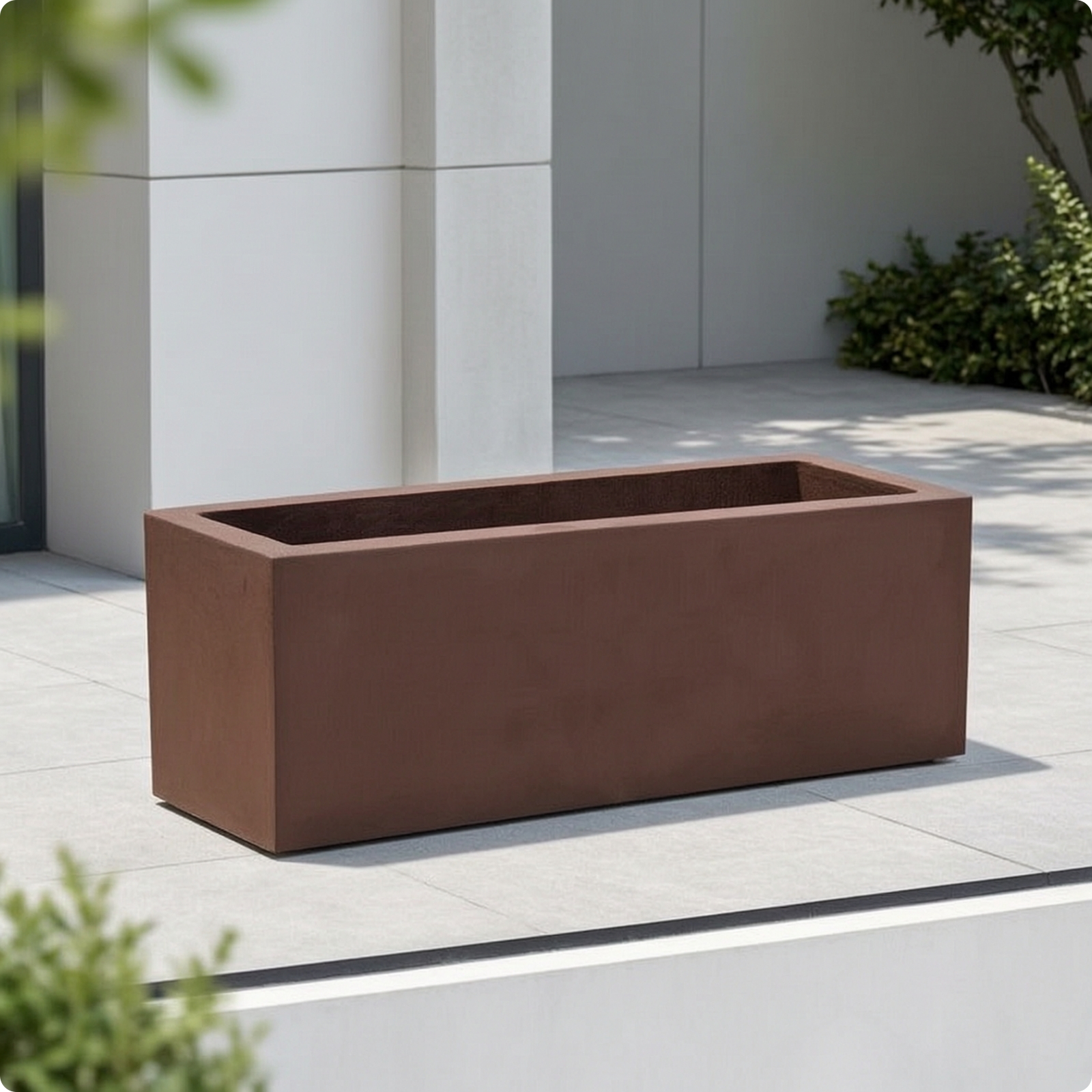 Cement Planter Box Stone-Like Rectangular Planter Box Matte Plant Container for