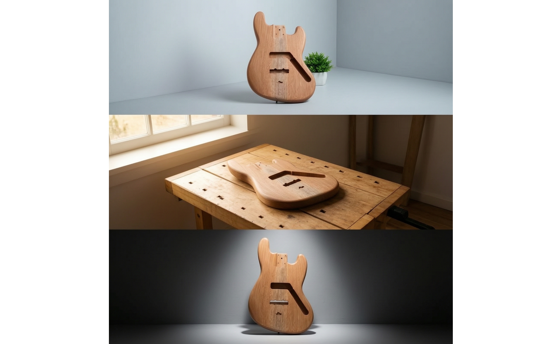 Jazz-Bass-Stil-Style Bass-Korpus vorgefräst Bass-Body aus Okoume unlackiert