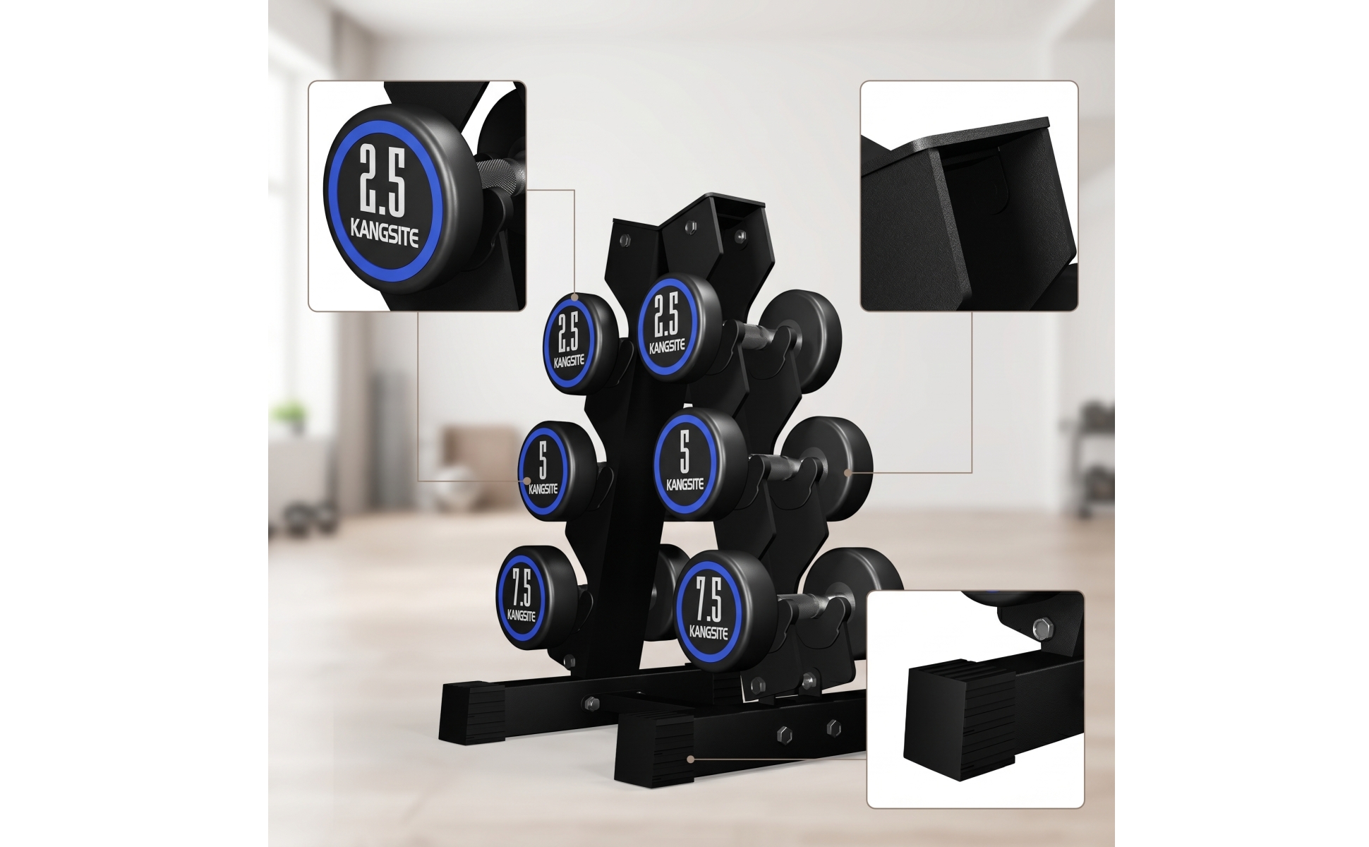 Dumbbell Stand Triangular Triangular-Frame Dumbbell Rack Freestanding