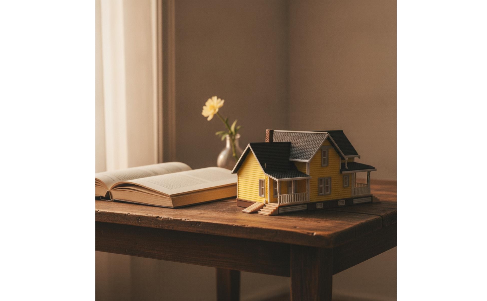 Miniature Villa with Porch Detailed 1:64 Scale House Model Two-Story