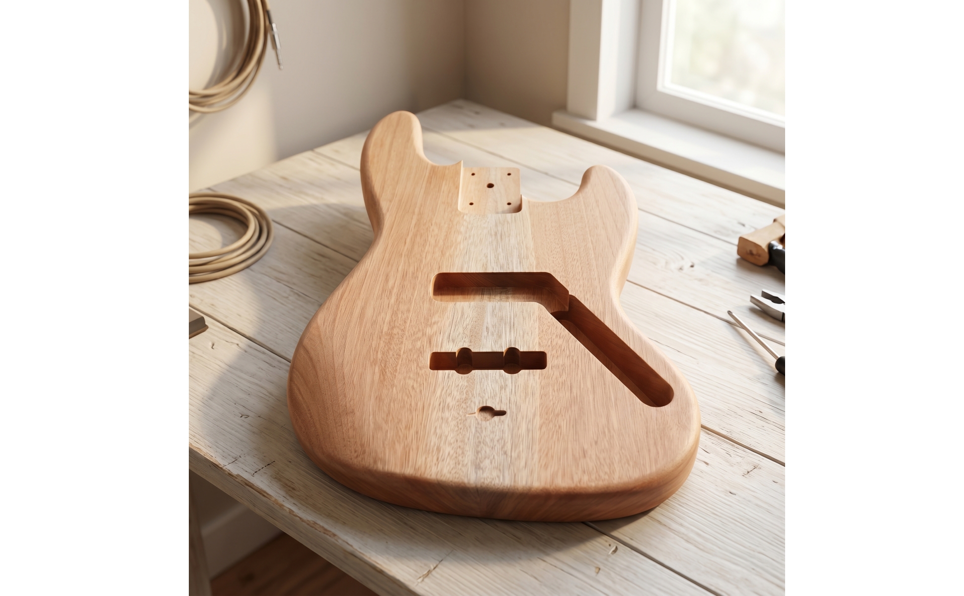 Jazz-Bass-Stil-Style Bass-Korpus vorgefräst Bass-Body aus Okoume unlackiert