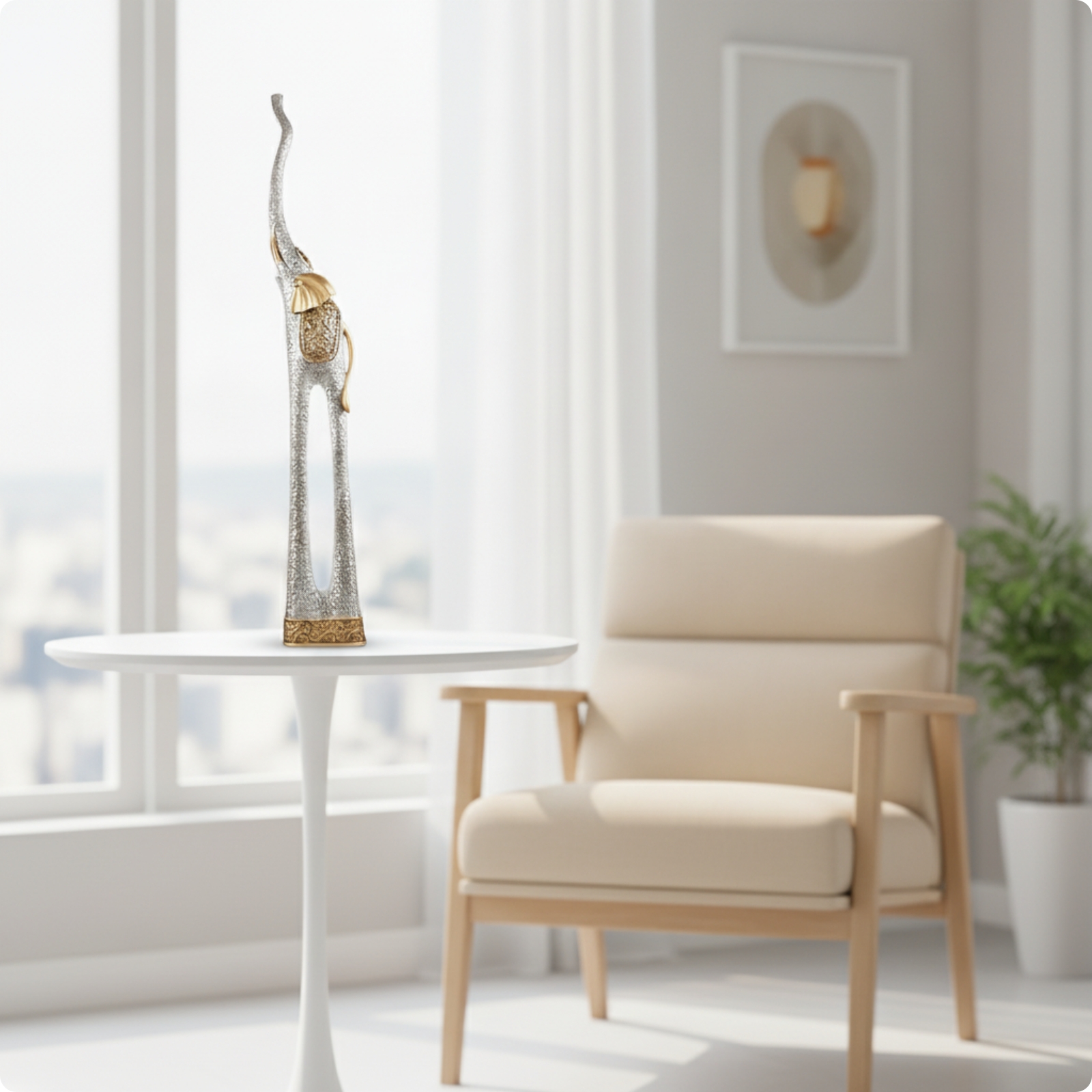Dekofigur mit Durchbruch freistehend Elefantenfigur Durchbrochen für Wohnzimmer