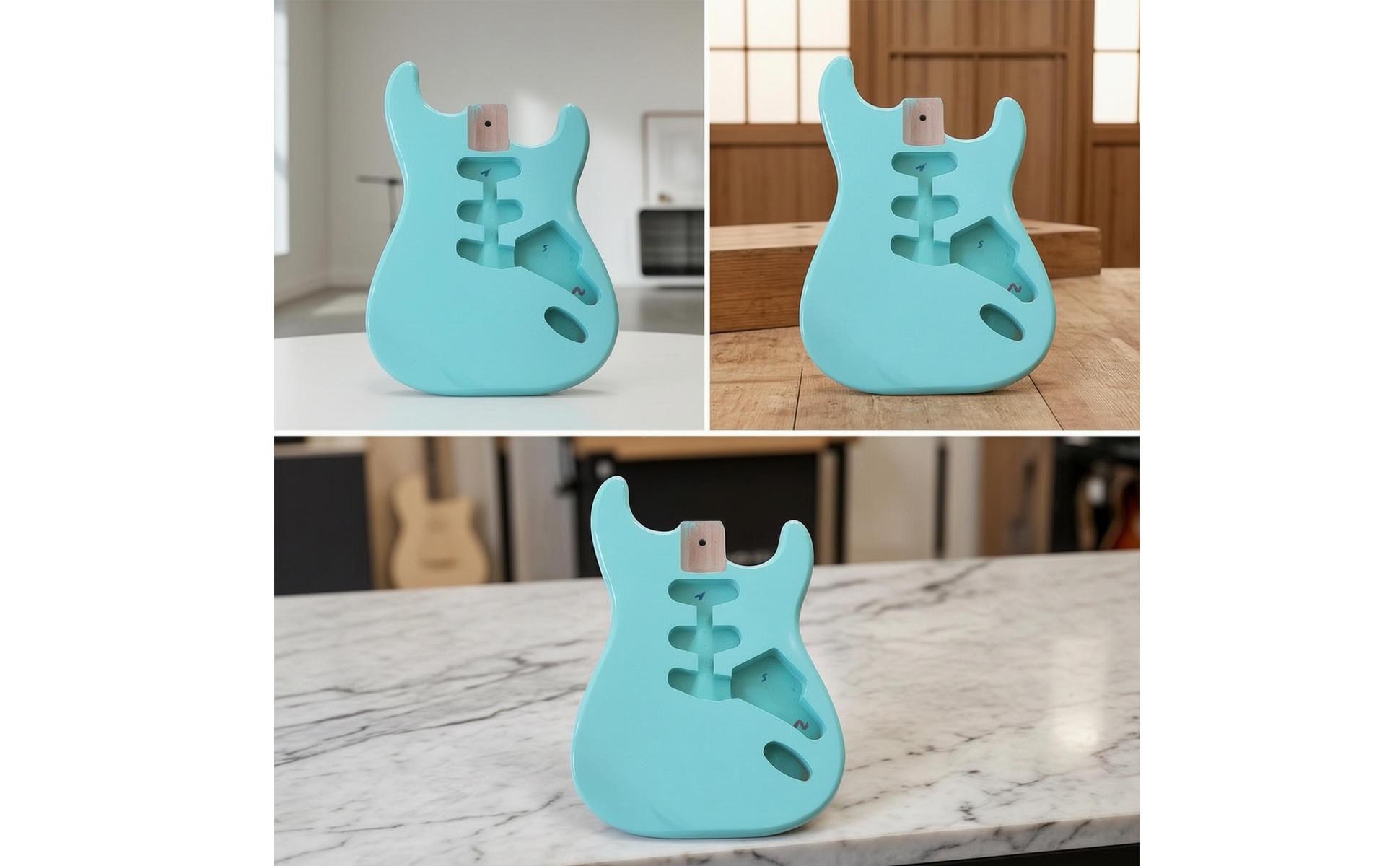 e-gitarren-body aus pappelholz lackiert e-gitarren-korpus massiv für gitarrenbau