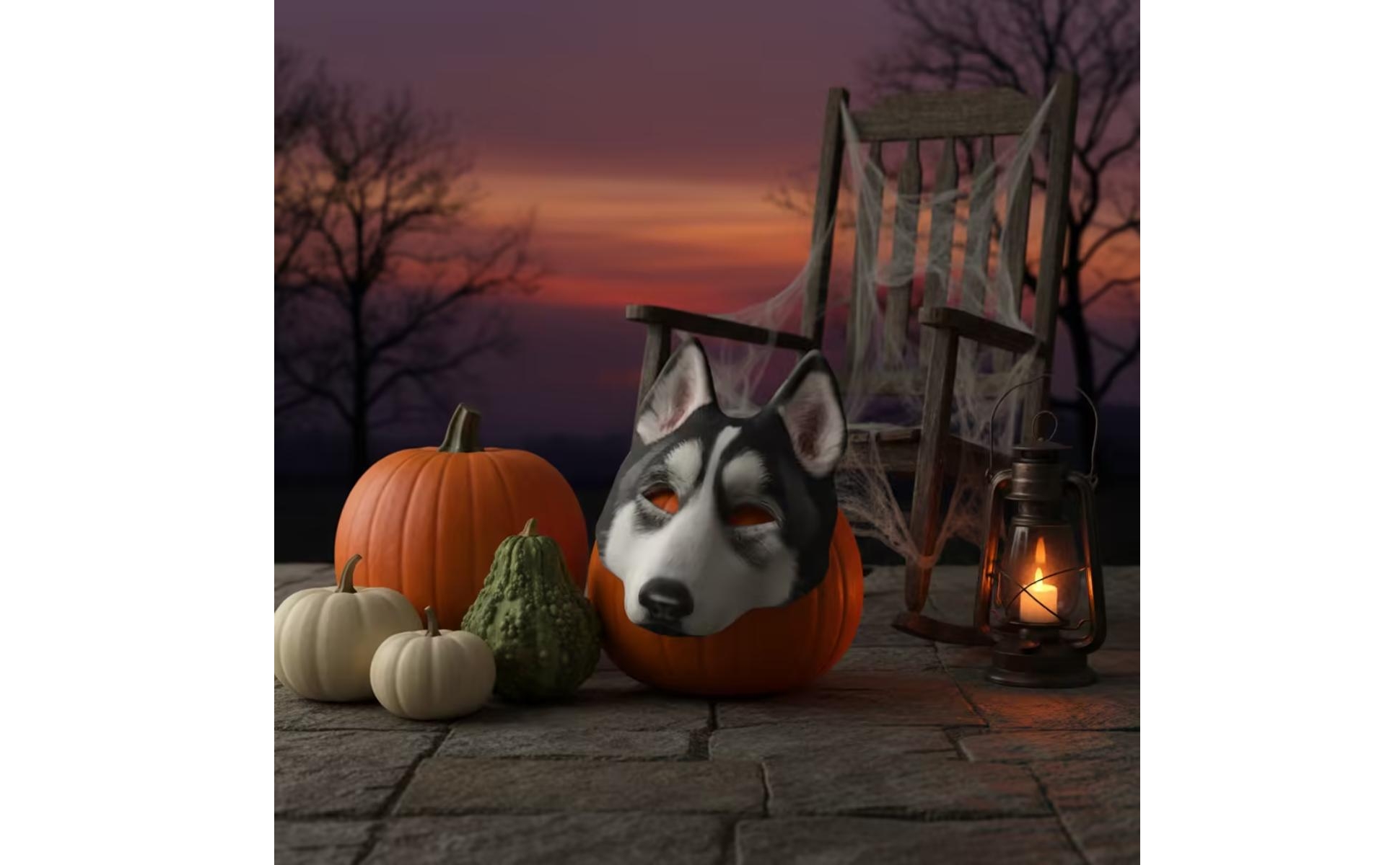 Husky Mask Realistic Dog Mask Vivid for Halloween, Costume Parties, Adults, Kids