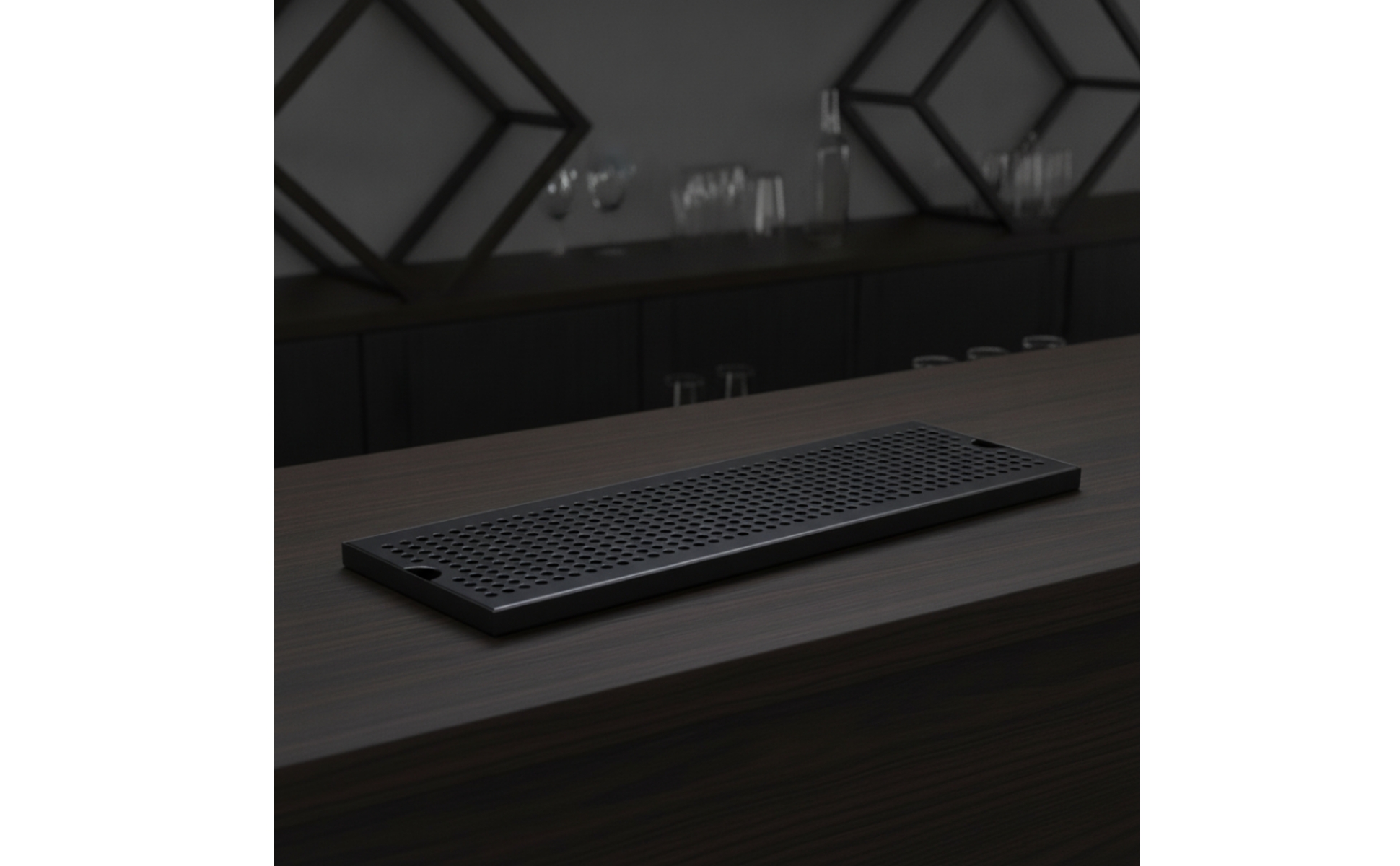 Bar Spill Tray Black Coated for Beverage Stations, Bartenders, Baristas