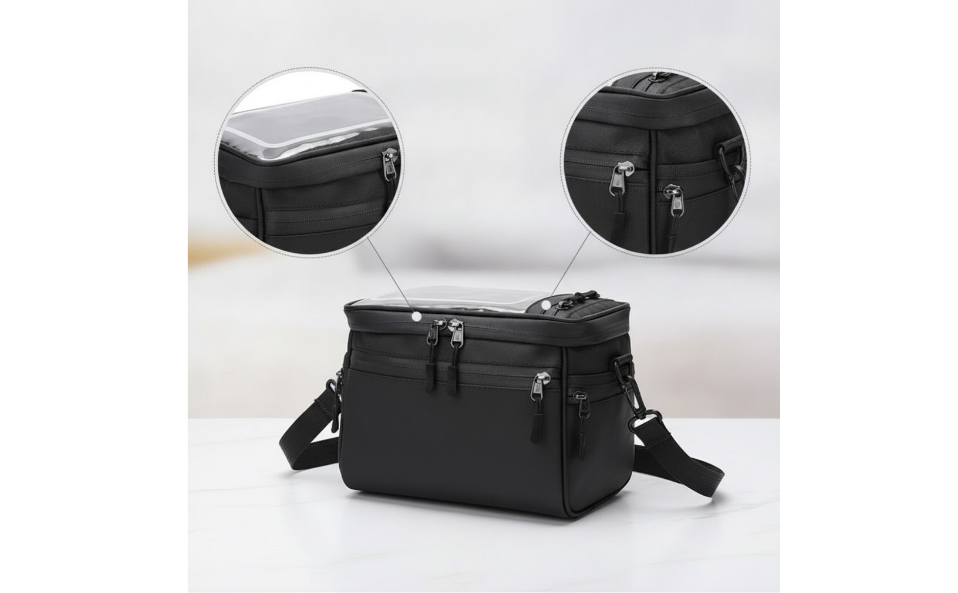 Bike Handlebar Bag with Shoulder Strap Touch Screen for Commuting, Commuters