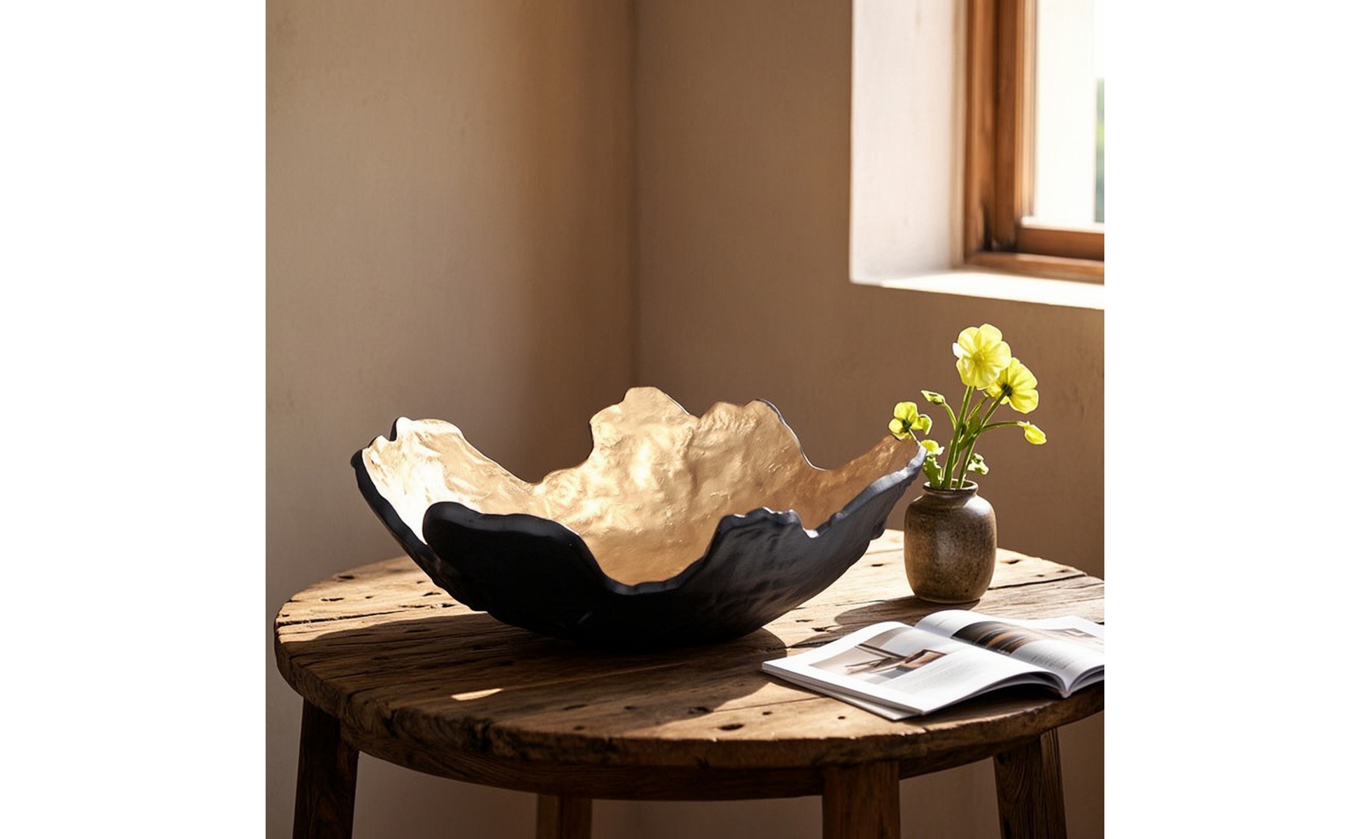 Irregular Decorative Bowl Wabi-Sabi Decorative Fruit Tray Artisanal for Tabletop