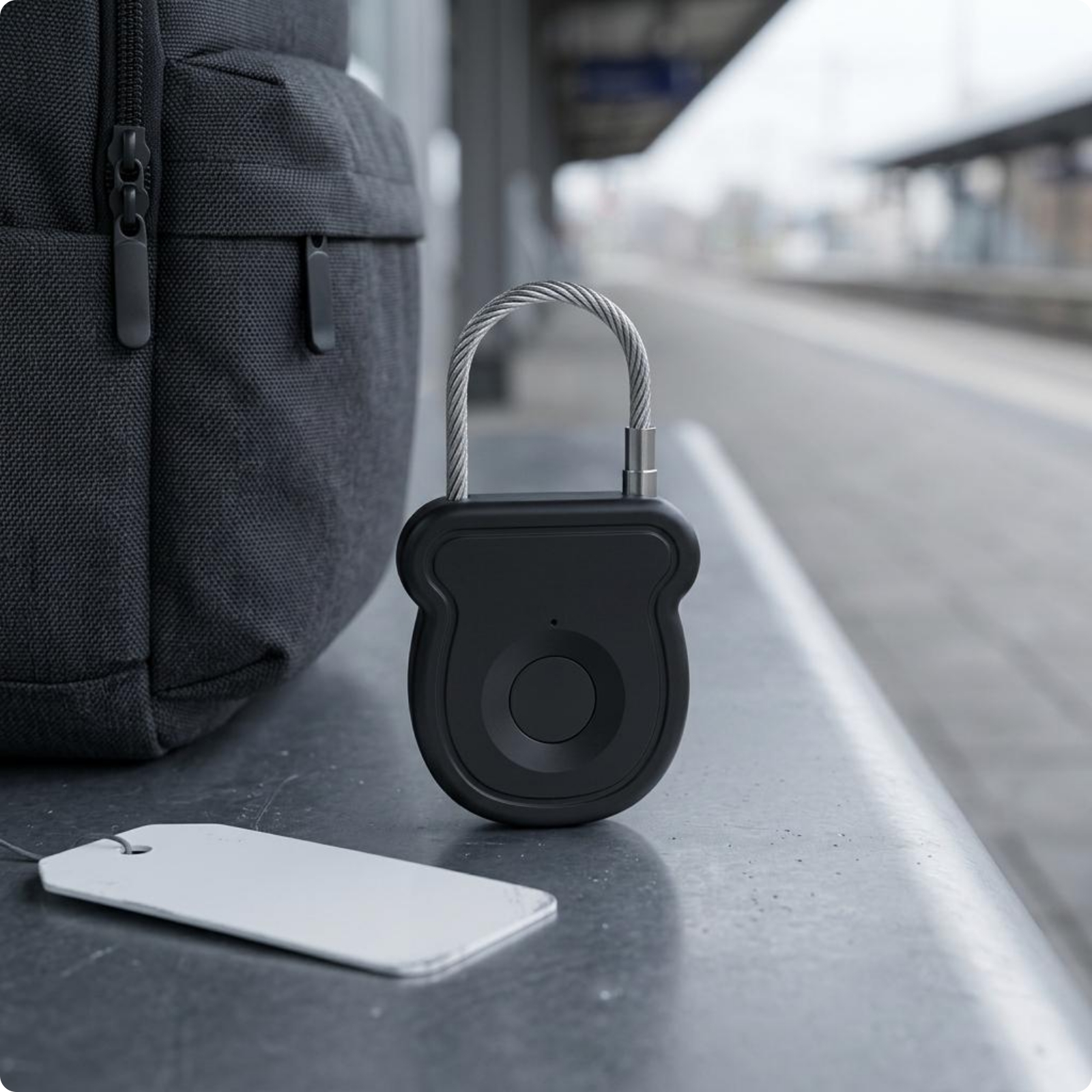 Rechargeable Biometric Padlock 20 Fingerprints Biometric Cable Lock