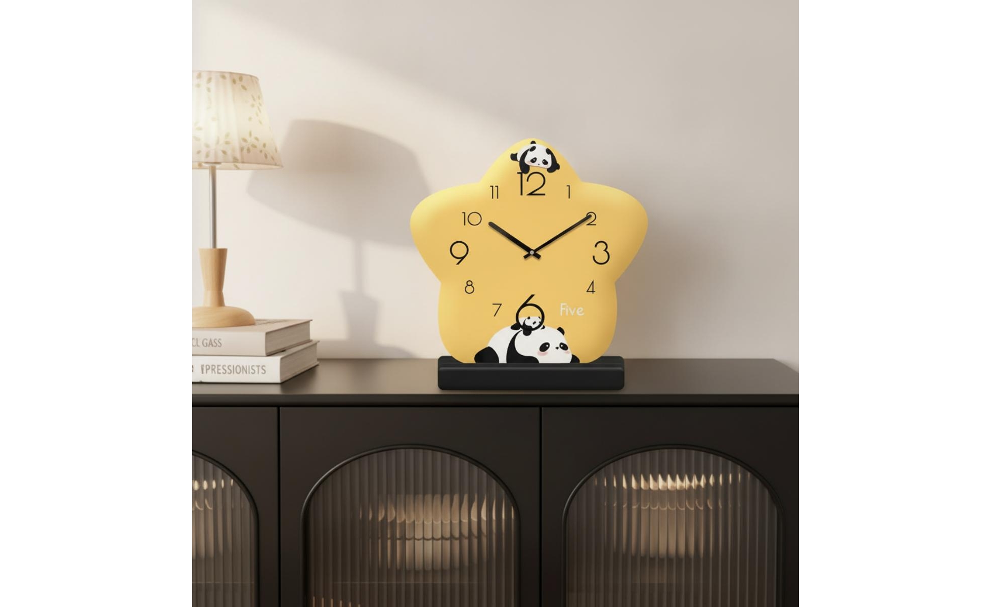 Analog Clock with Rectangular Base Easy-to-Read for Living Room, Bedside