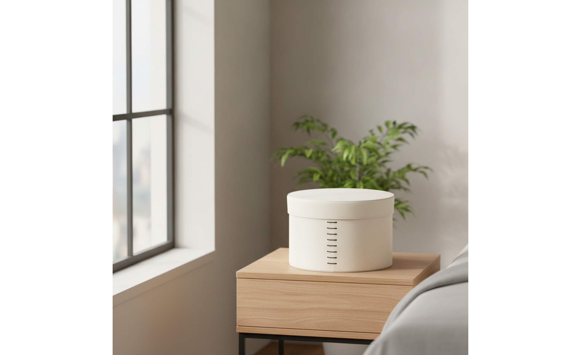 Cylindrical Storage Box Minimalist Round Box with Lid Structured for Bedroom