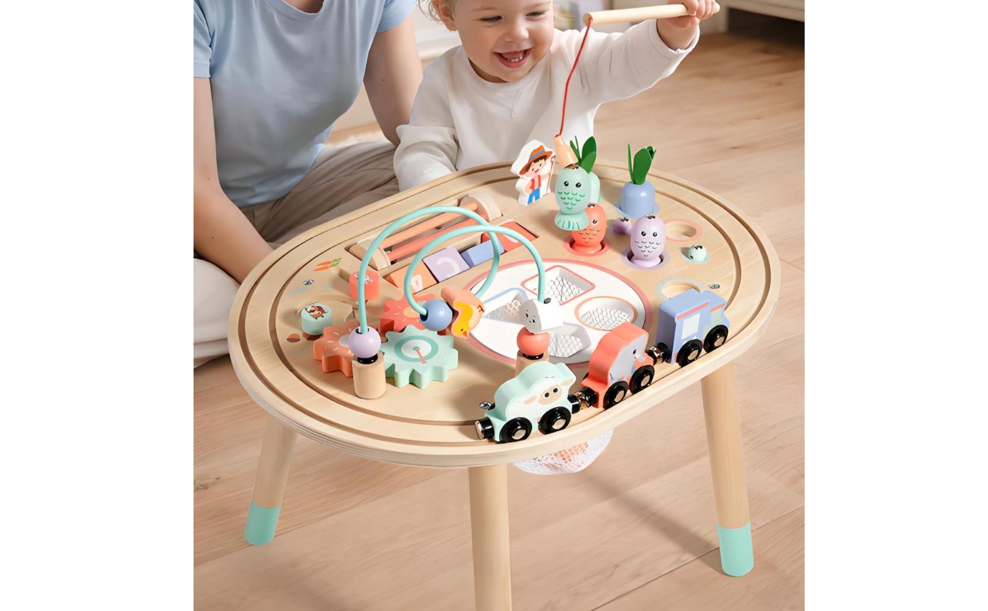 Developmental Activity Table Multifunctional Wooden Activity Table Early