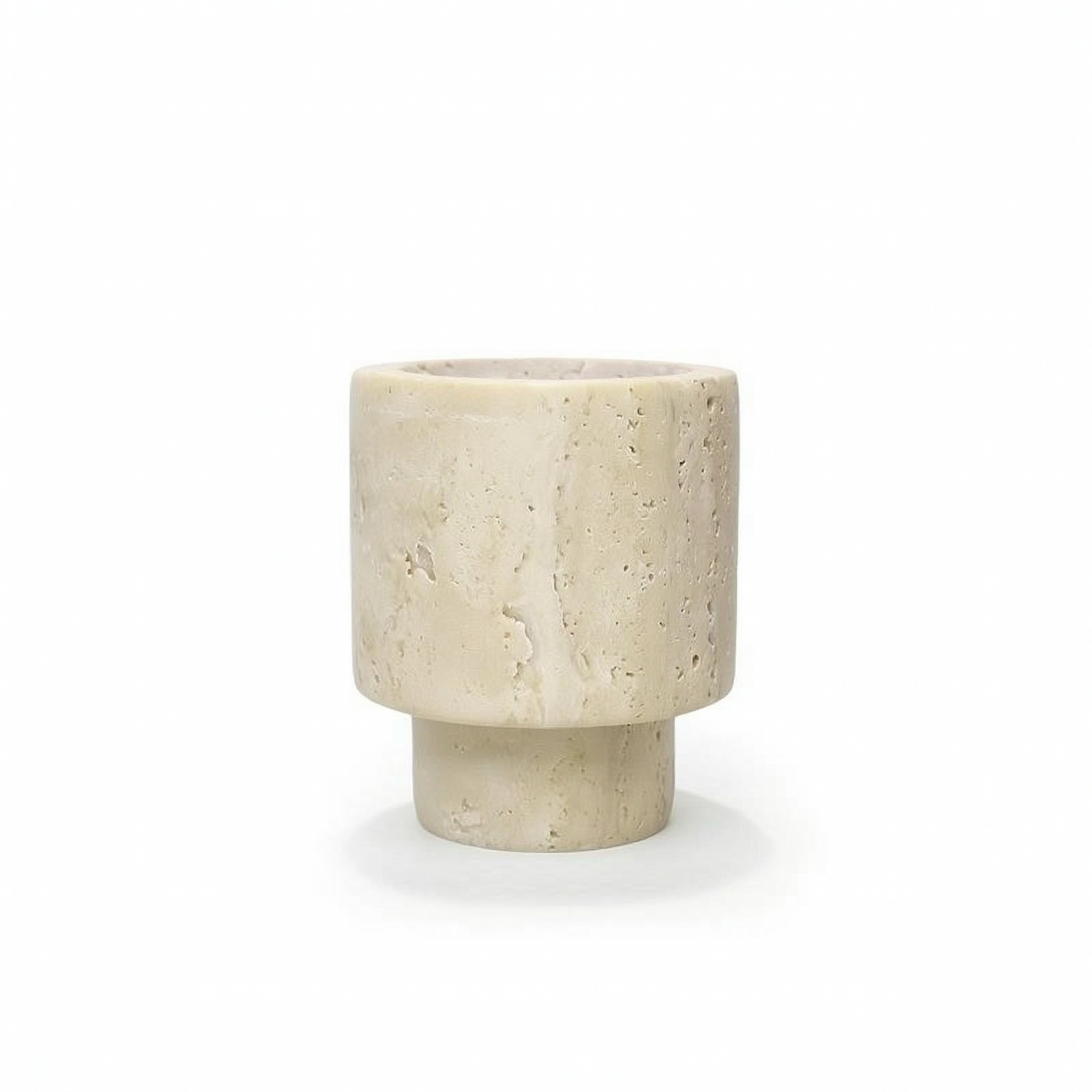 Vase aus Travertin Modern Tischvase Naturfarben für Eingangsbereich