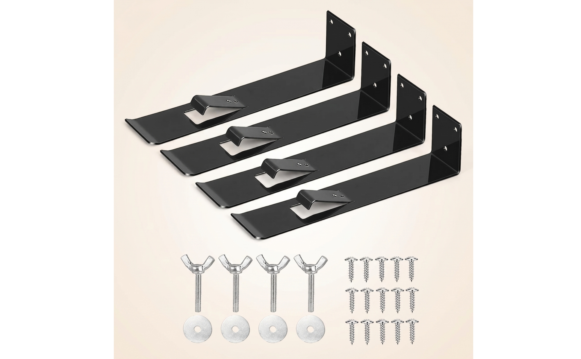 4 Pieces Owl Bracket with Secure Clip Metal Owl Decoy Bracket Easy to Install