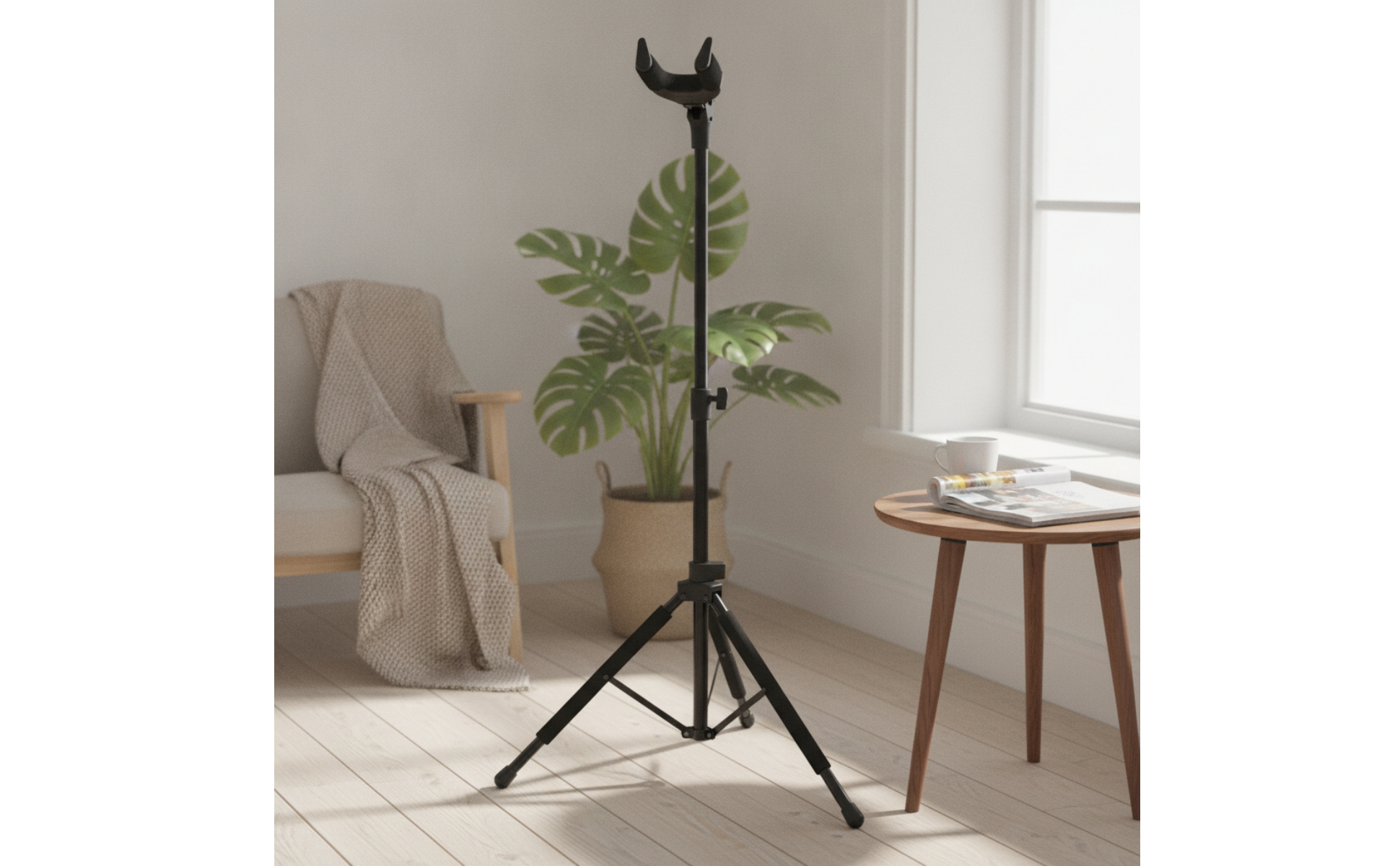 Tripod Guitar Stand Foldable Guitar Stand Adjustable for Studio, Stage, Students