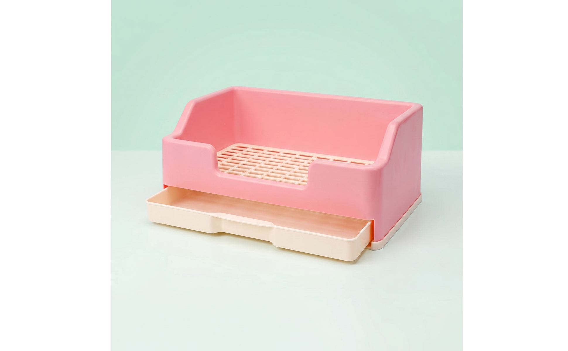 Kaninchen-Litter-Box mit Schublade ausziehbar Kleintierstreu-Box mit Gitter