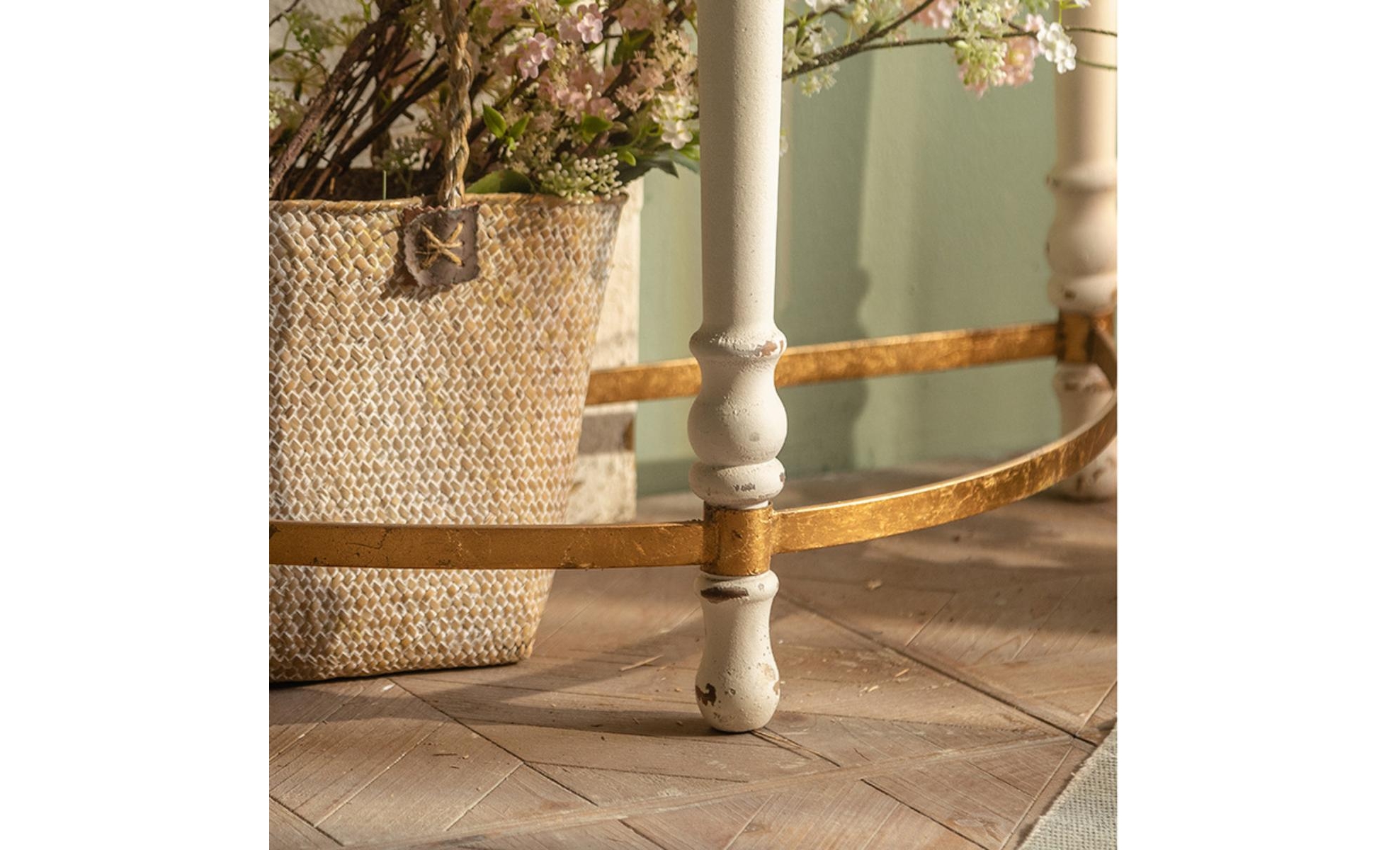 Half-Round Console Table Space-Saving Demilune Console Table Slim for Entryway