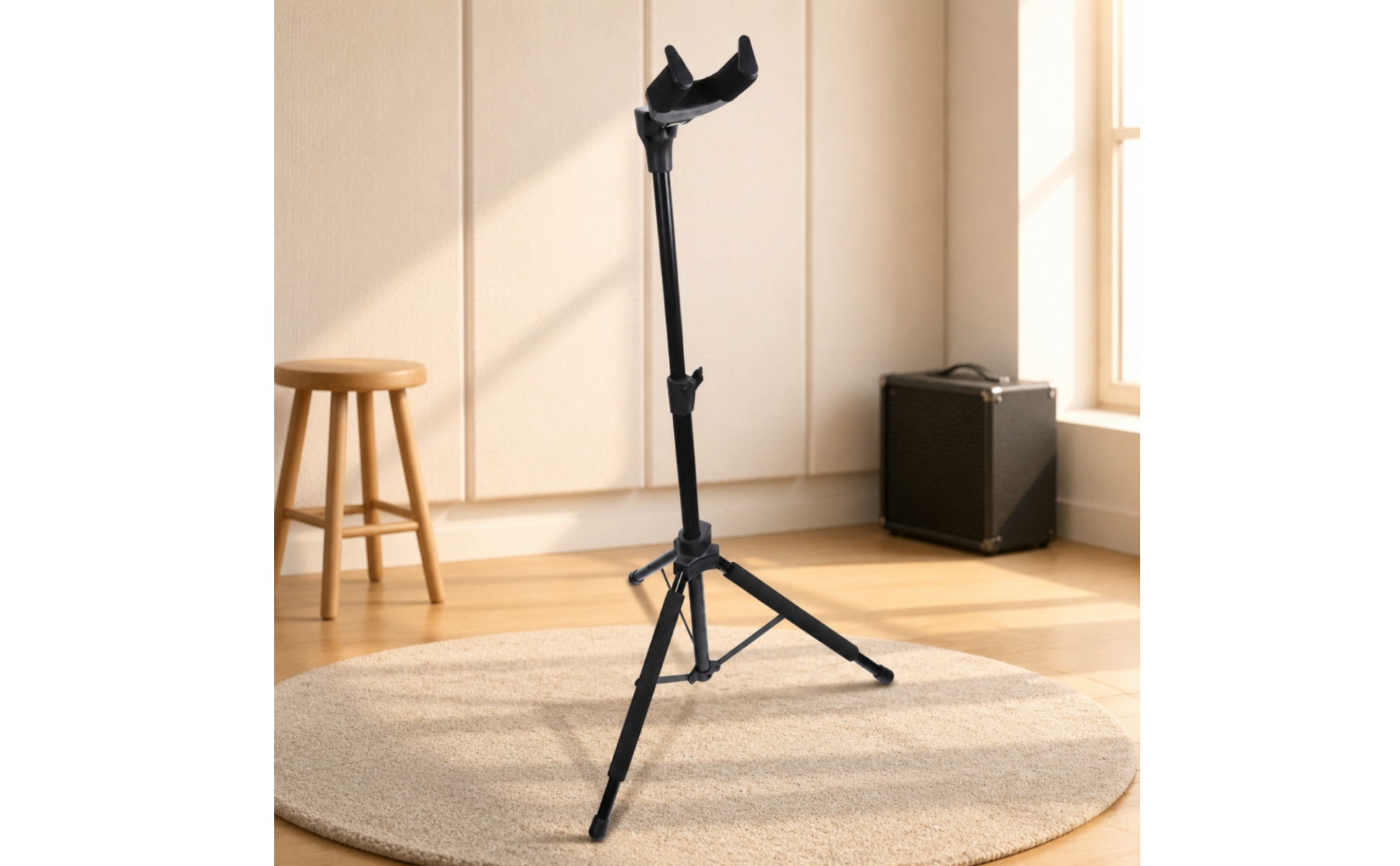 Tripod Guitar Stand Foldable Guitar Stand Adjustable for Studio, Stage, Students