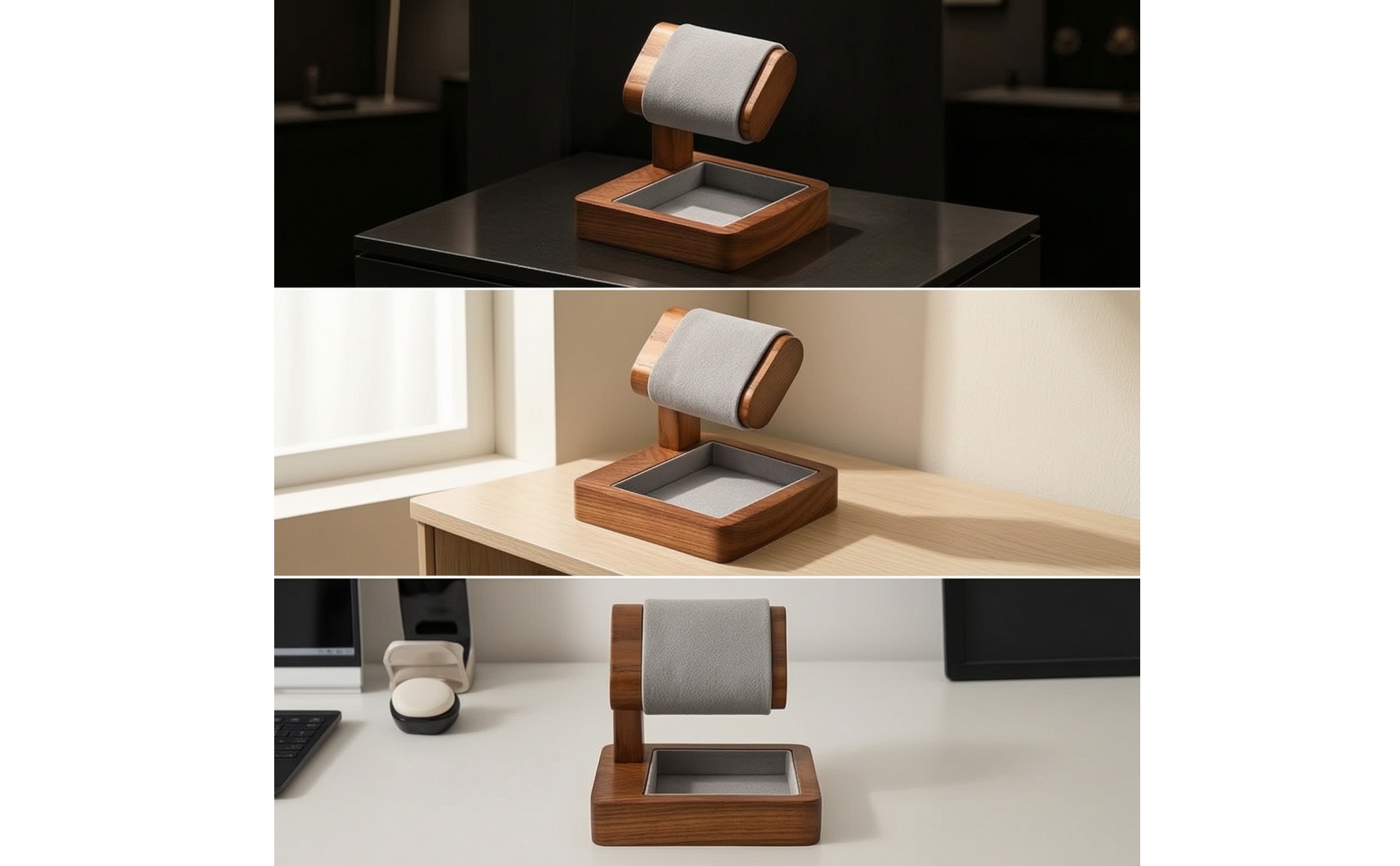 Watch Display Stand with Tray Compact Watch Display Rack Slim for Dresser