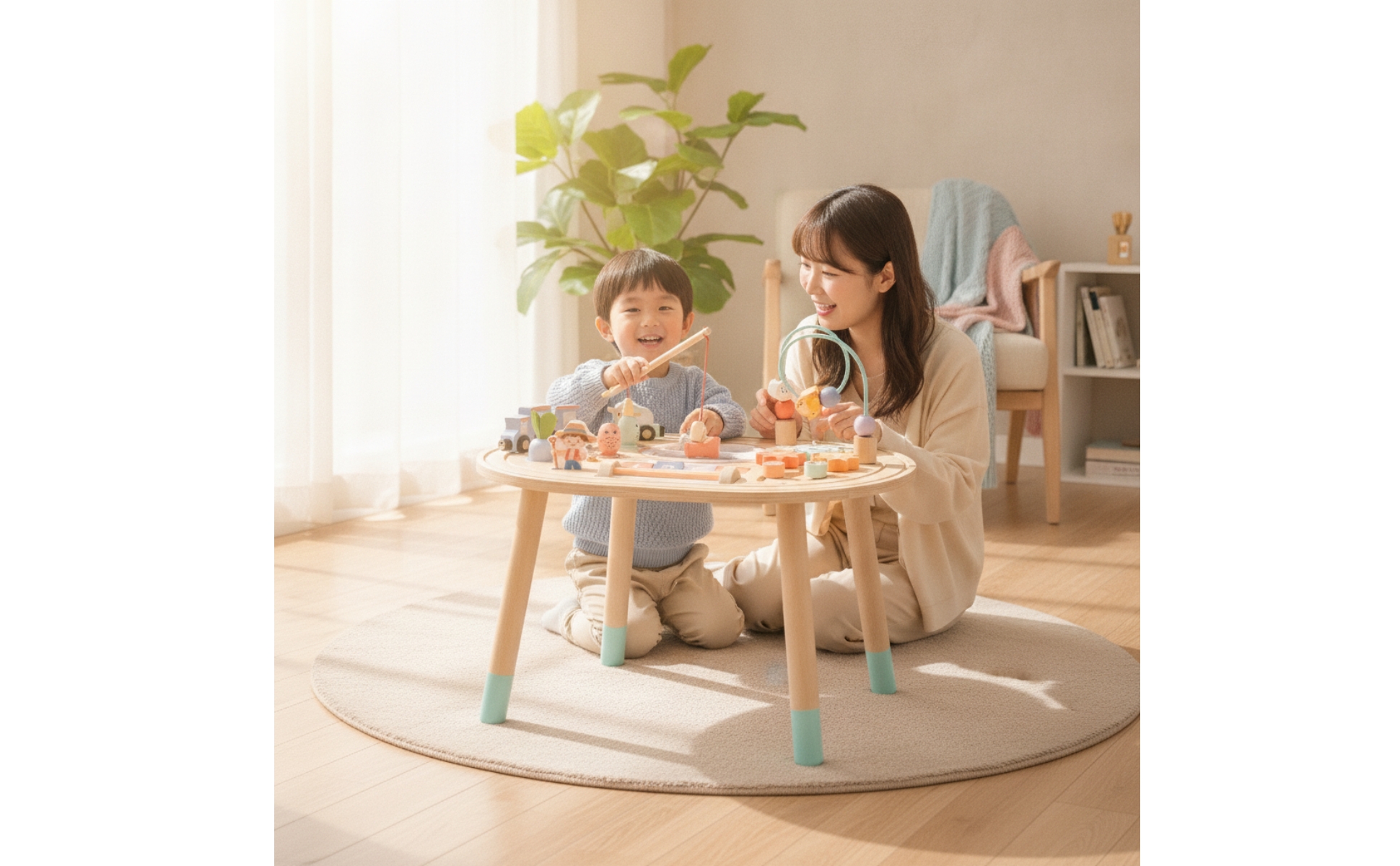 Developmental Activity Table Multifunctional Wooden Activity Table Early