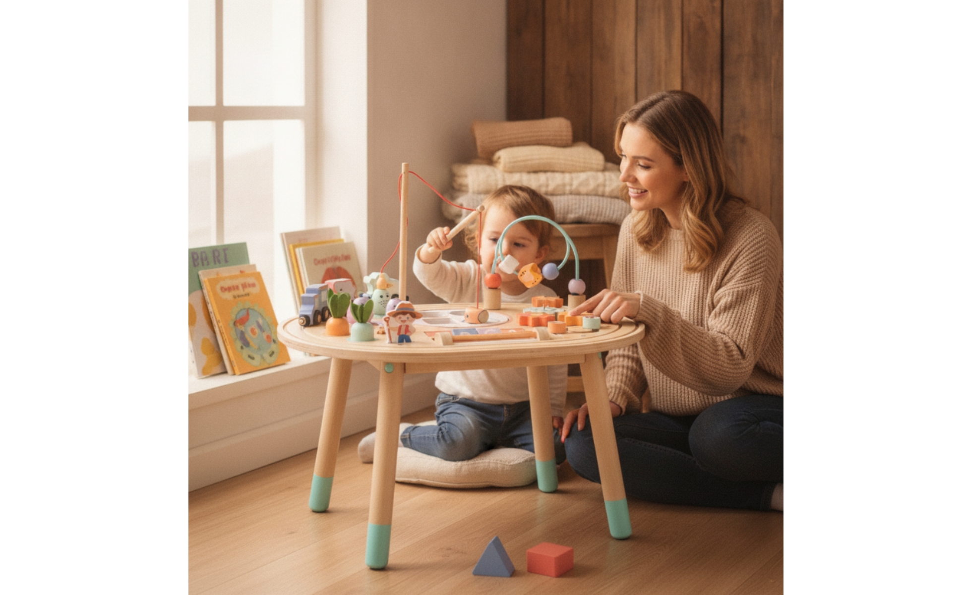 Developmental Activity Table Multifunctional Wooden Activity Table Early