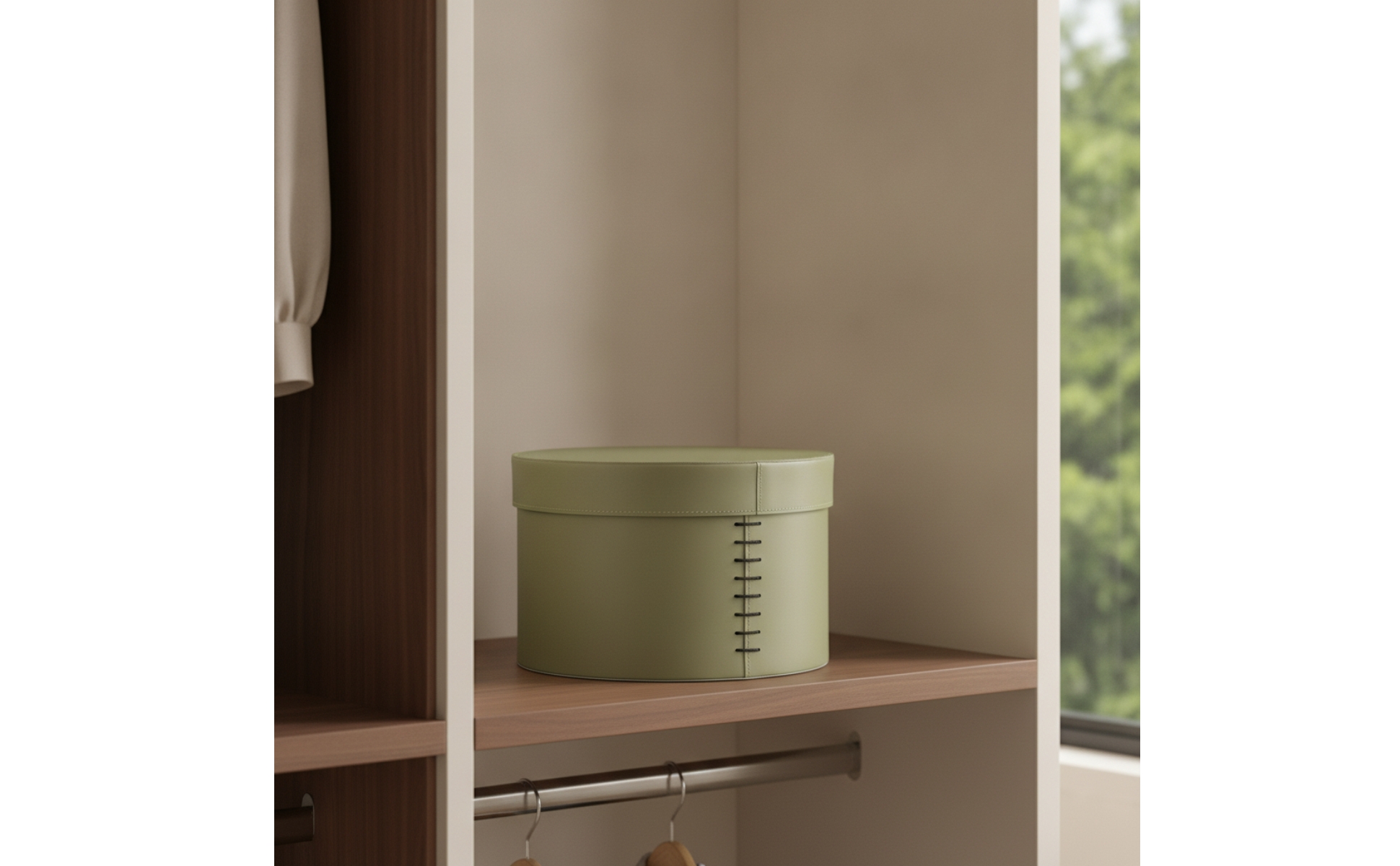 Cylindrical Storage Box Minimalist Round Box with Lid Structured for Bedroom