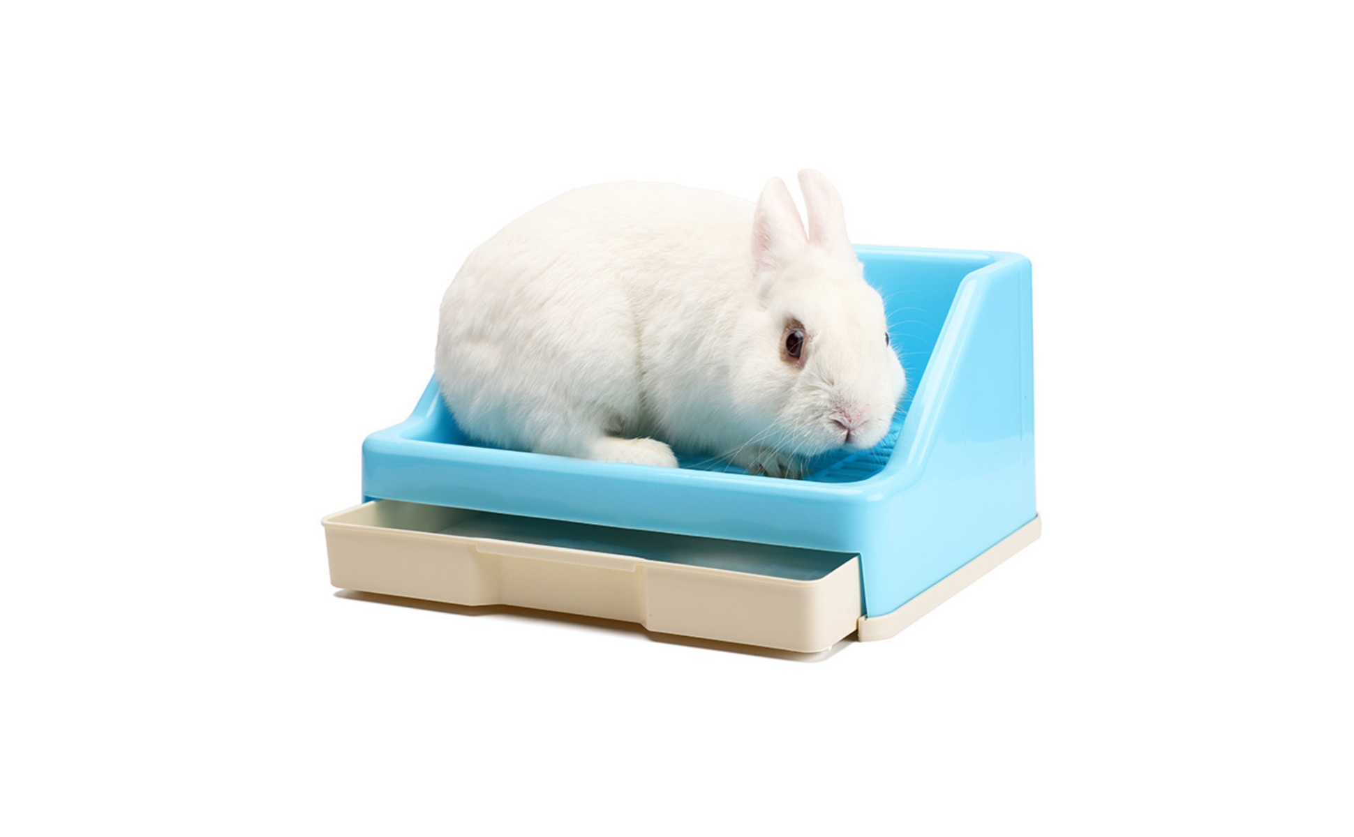 Kaninchen-Litter-Box mit Schublade ausziehbar Kleintierstreu-Box mit Gitter