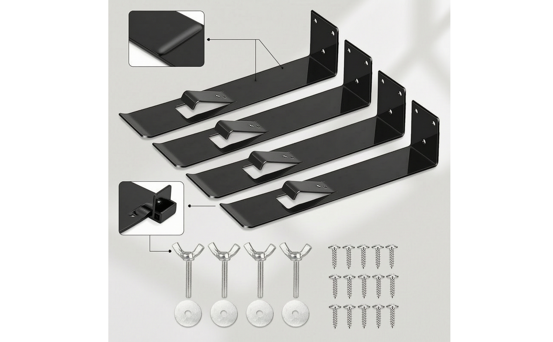 4 Pieces Owl Bracket with Secure Clip Metal Owl Decoy Bracket Easy to Install