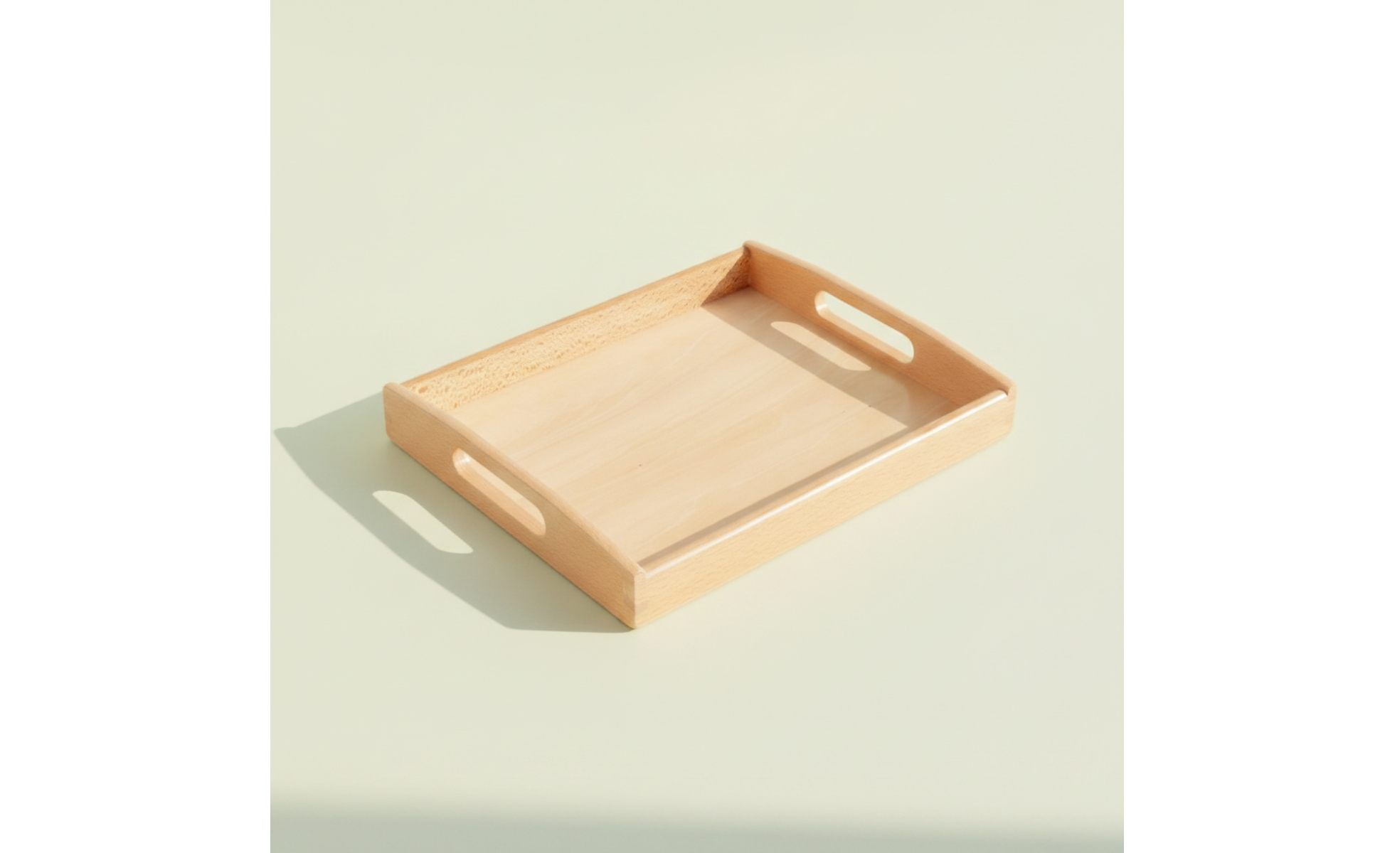 Educational Tray with Handles Rectangular Wooden Tray with Handles Natural Wood