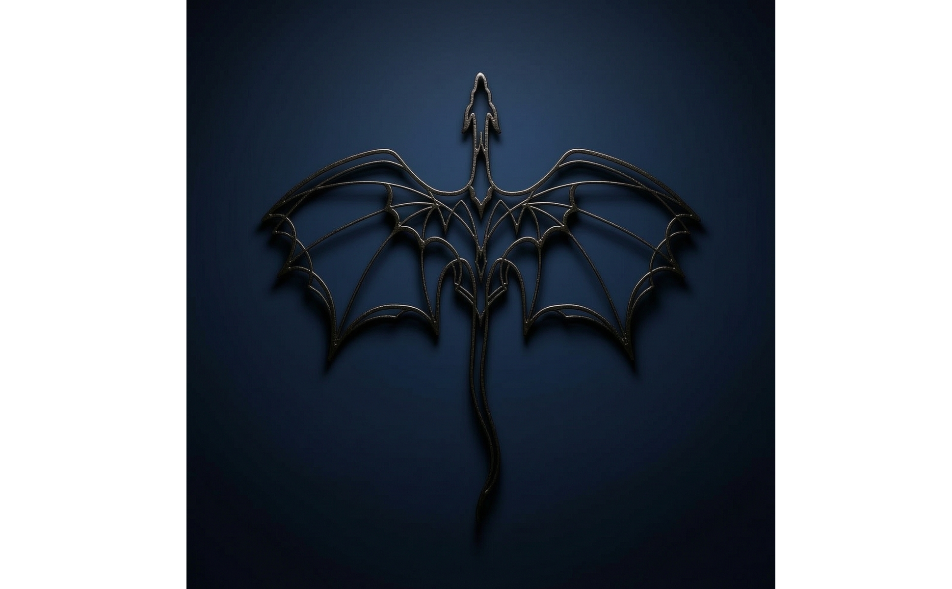 Drachen-Silhouette schwarz Drachen-Wanddeko Fantasy für Wohnzimmer, Schlafzimmer