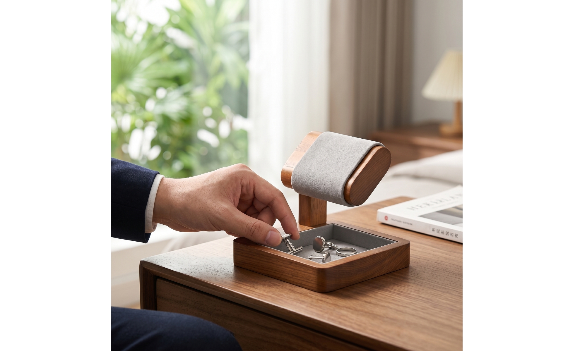 Watch Display Stand with Tray Compact Watch Display Rack Slim for Dresser