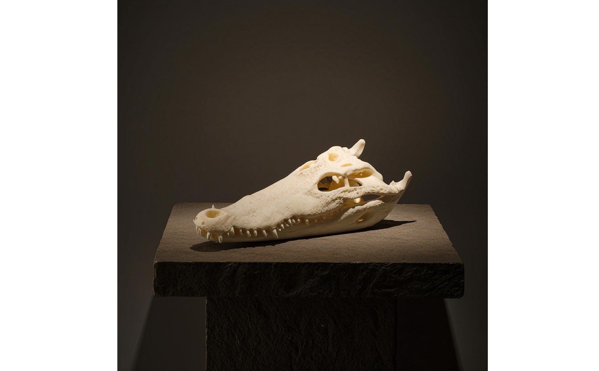 Skull Bone-Like Head with Open Jaw Realistic for Living Room