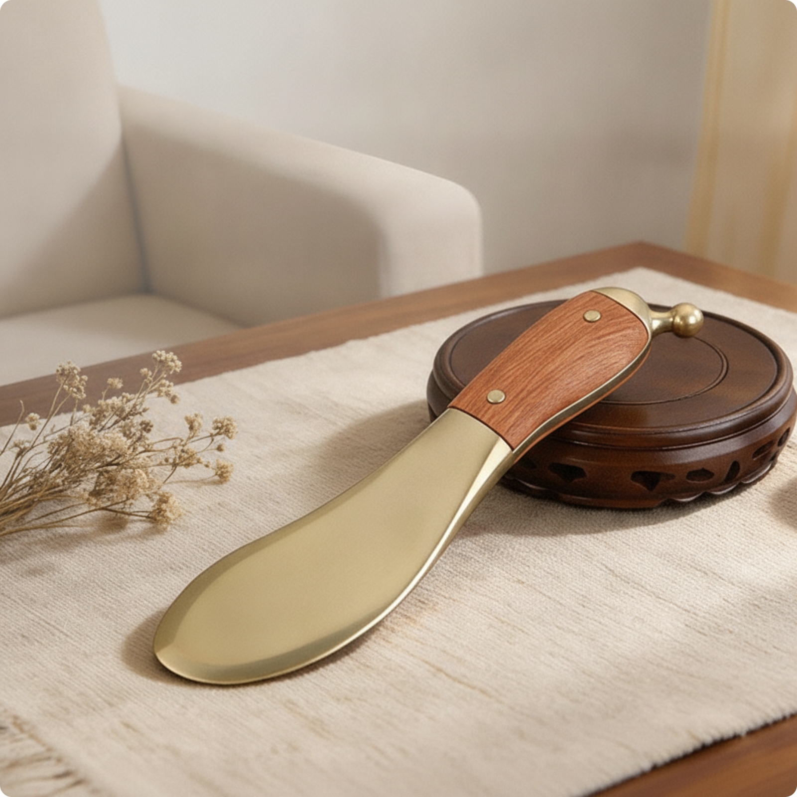 Brass Gua Sha Board Weighted Long-Lasting