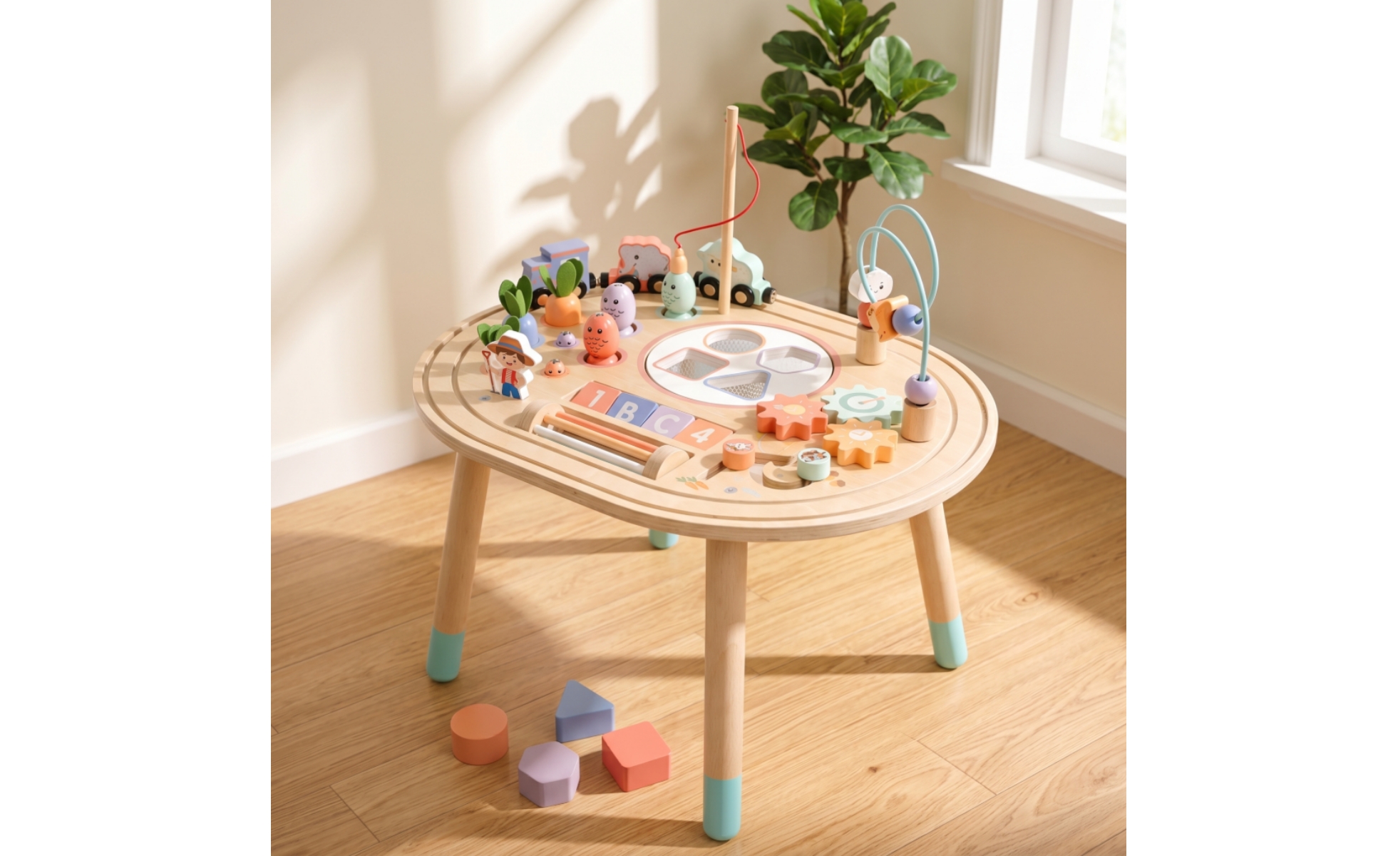 Developmental Activity Table Multifunctional Wooden Activity Table Early