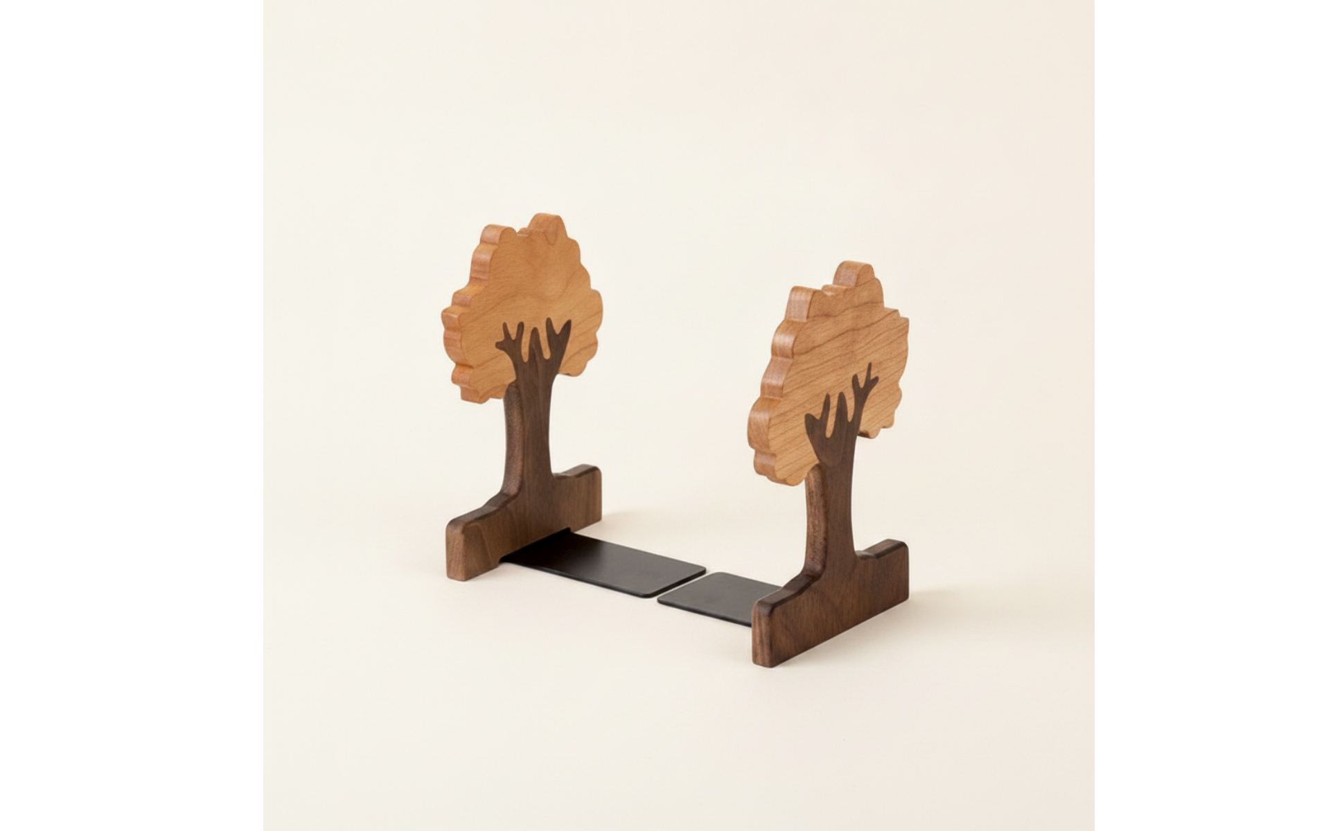 Bookends with Sliding Plates Adjustable Tree Bookends Freestanding for Bookshelf