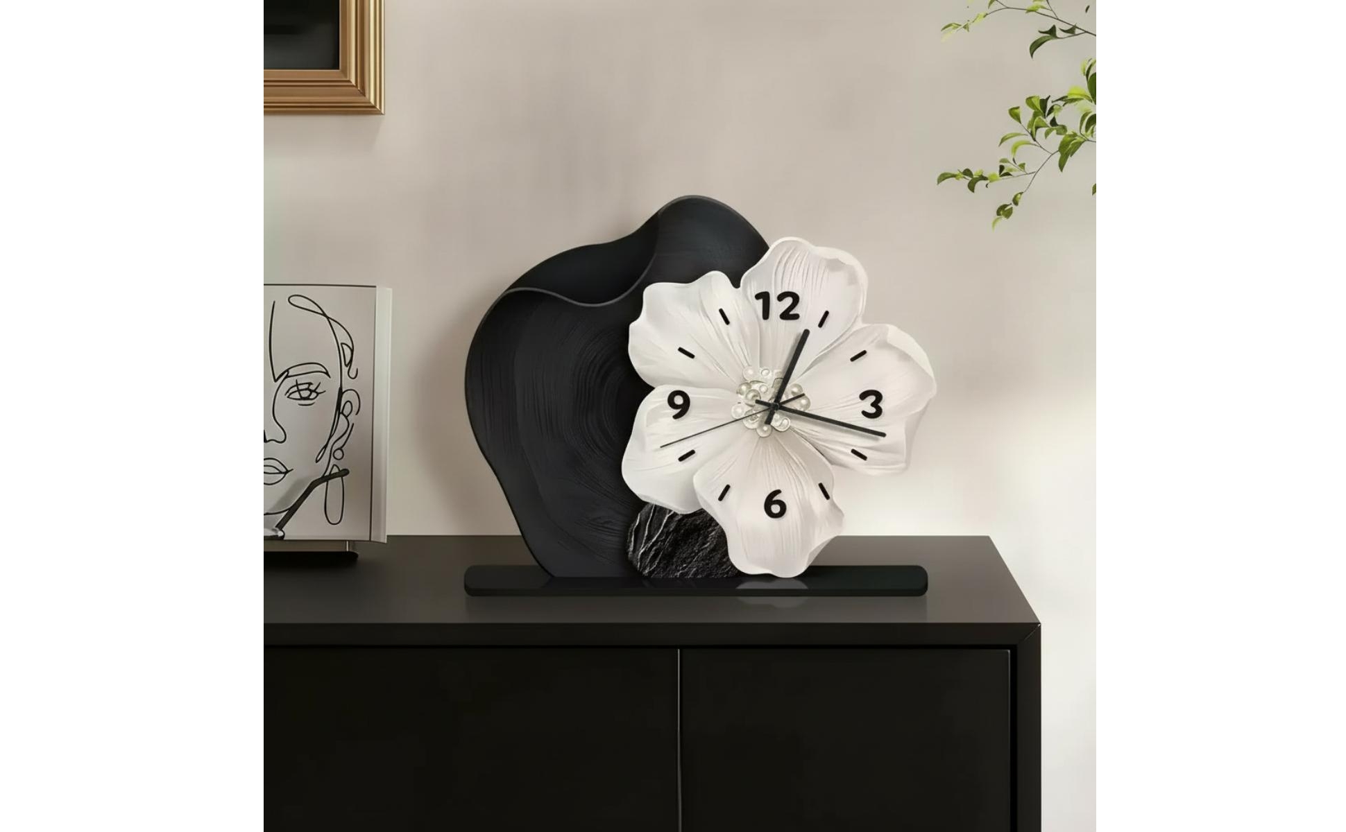 Analog Clock with Rectangular Base Easy-to-Read for Living Room, Bedside