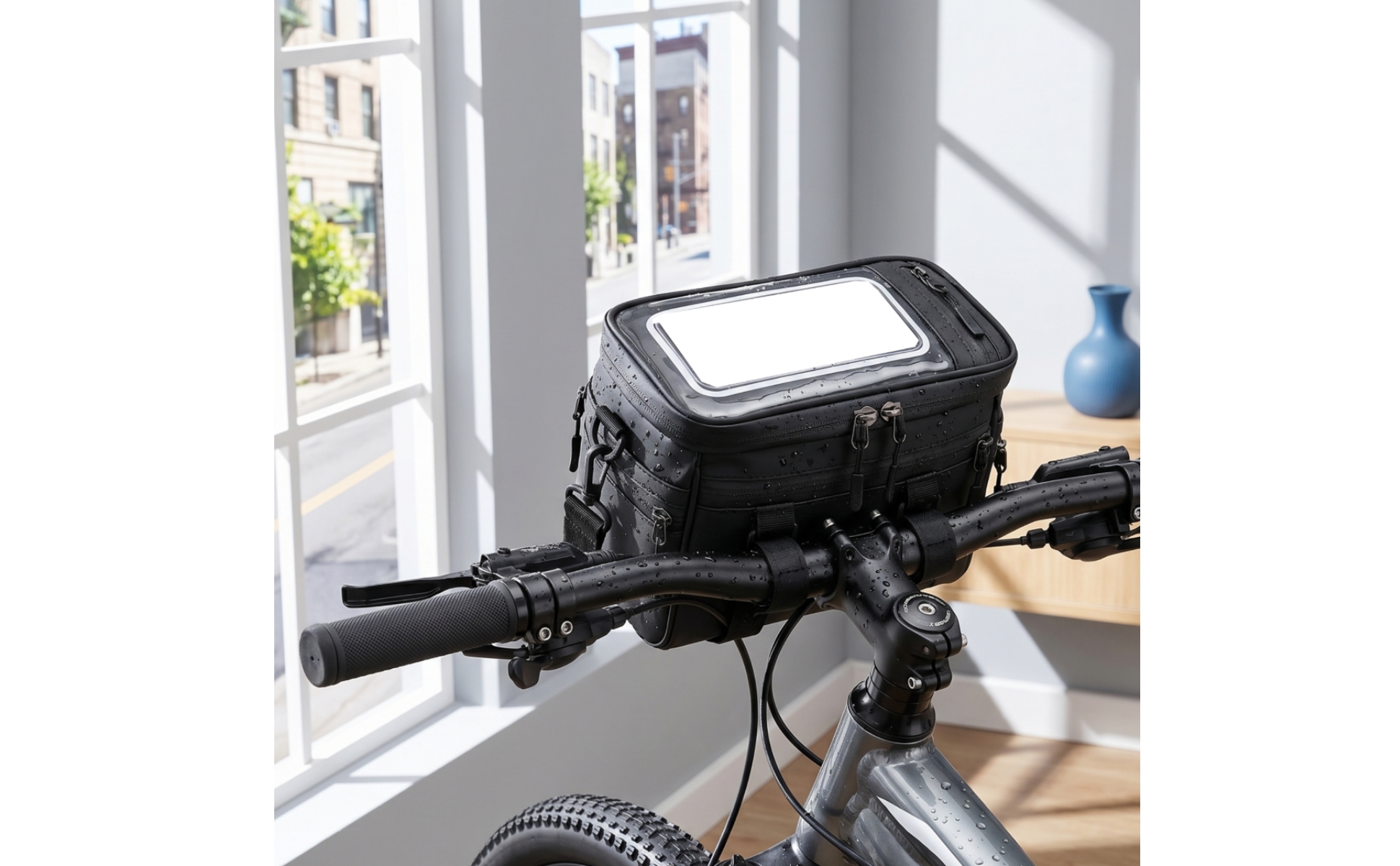 Bike Handlebar Bag with Shoulder Strap Touch Screen for Commuting, Commuters