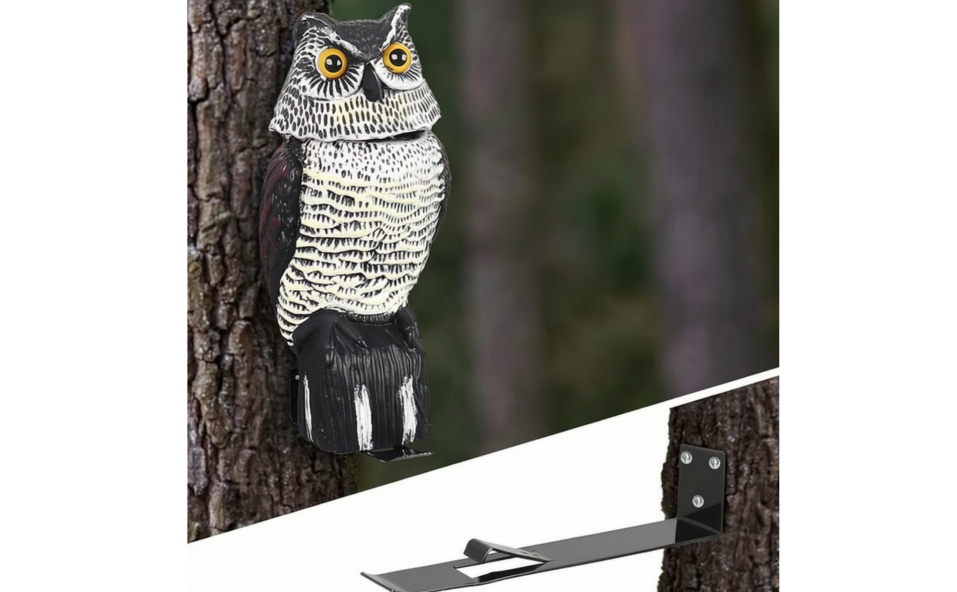 4 Pieces Owl Bracket with Secure Clip Metal Owl Decoy Bracket Easy to Install